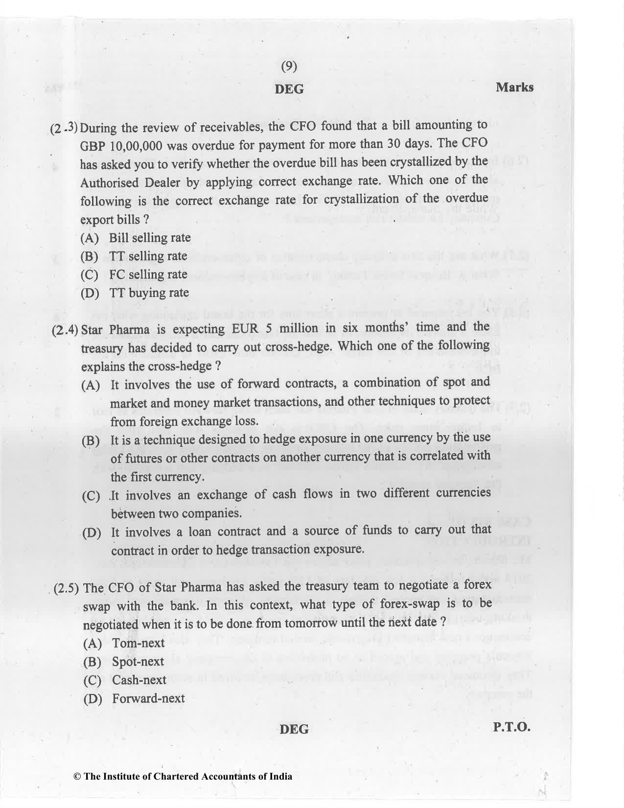 CA Final Jul 2021 Question Paper - Paper 6A – Risk Management - Page 9