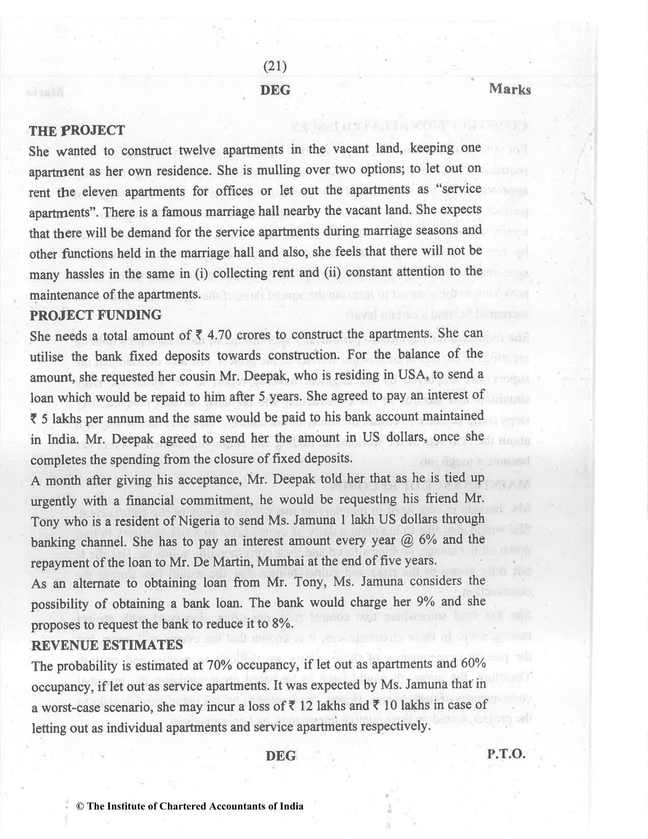 CA Final Jul 2021 Question Paper - Paper 6A – Risk Management - Page 21