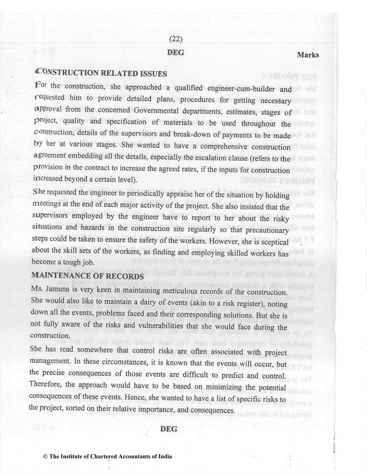 CA Final Jul 2021 Question Paper - Paper 6A – Risk Management - Page 22