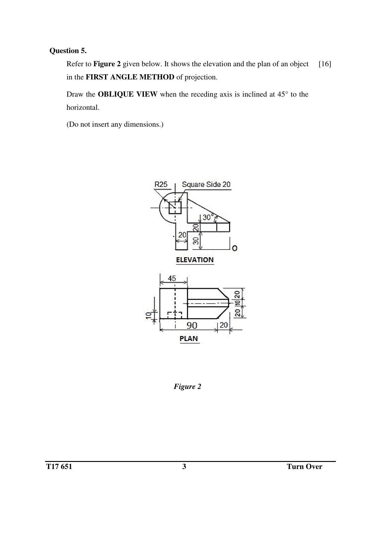 ICSE Class 10 TECHNICAL DRAWING APPLICATIONS 2017 Question Paper - Page 3
