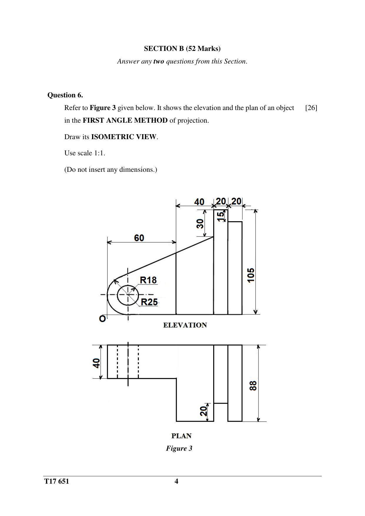 ICSE Class 10 TECHNICAL DRAWING APPLICATIONS 2017 Question Paper - Page 4