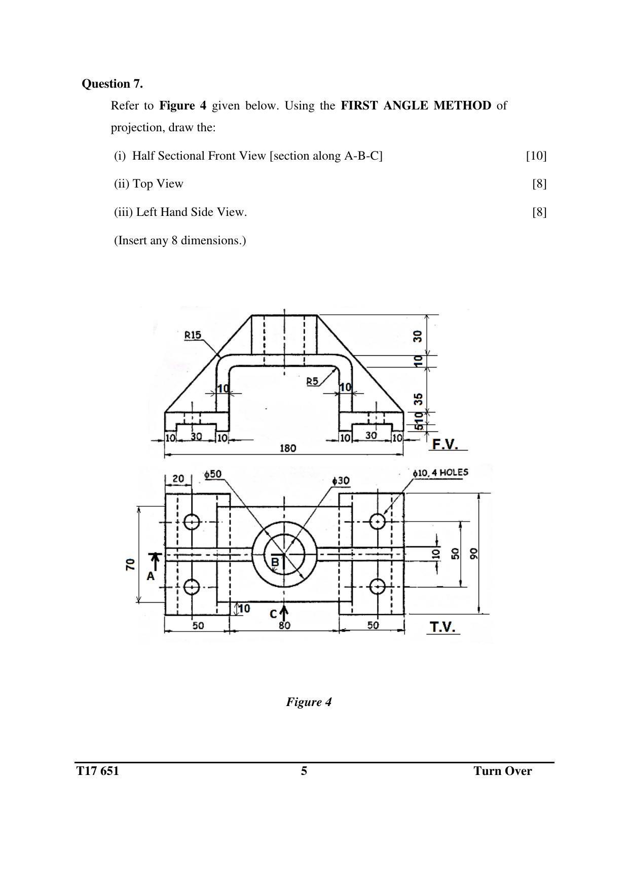 ICSE Class 10 TECHNICAL DRAWING APPLICATIONS 2017 Question Paper - Page 5