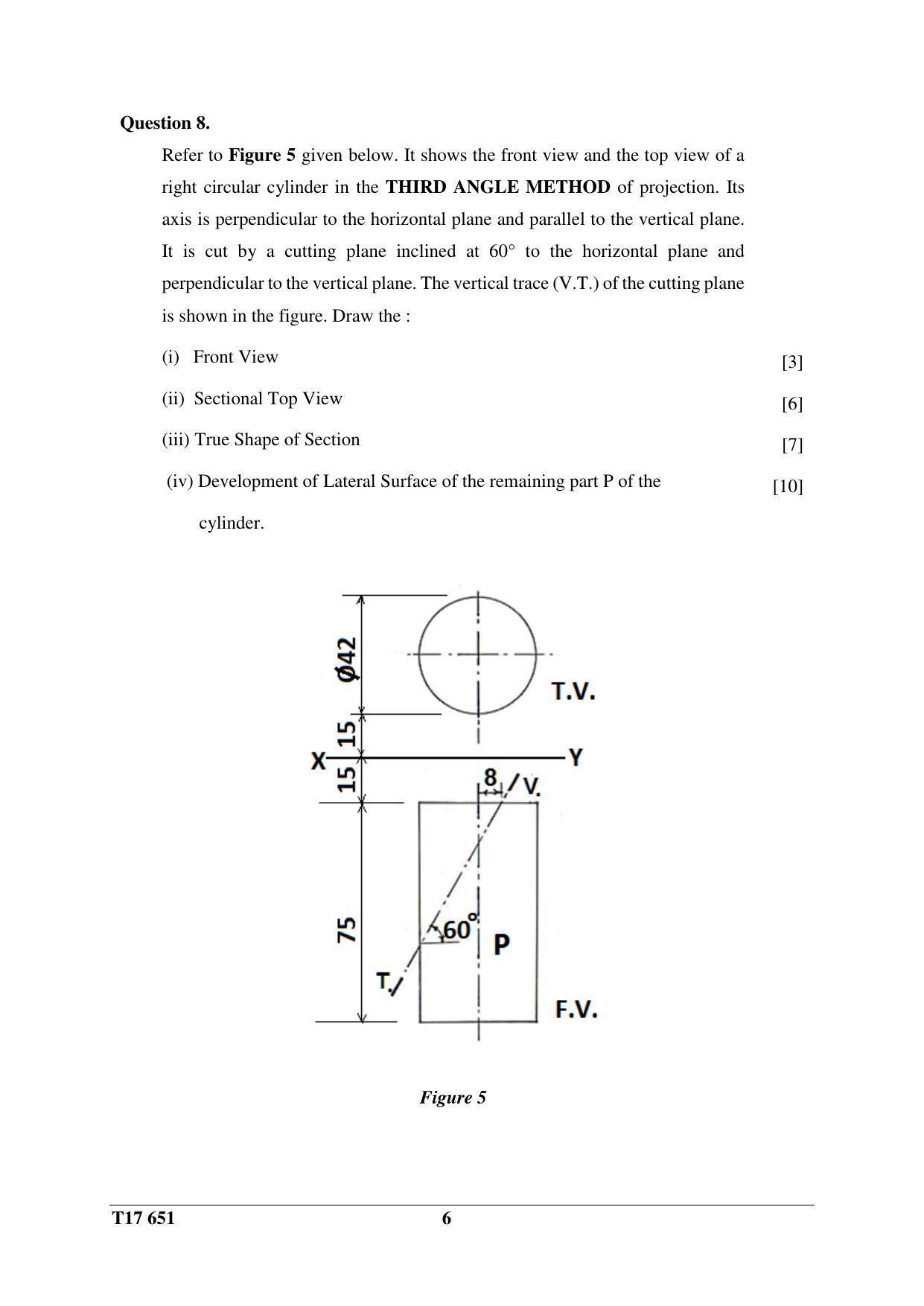 ICSE Class 10 TECHNICAL DRAWING APPLICATIONS 2017 Question Paper - Page 6