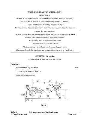 ICSE Class 10 TECHNICAL DRAWING APPLICATIONS 2017 Question Paper