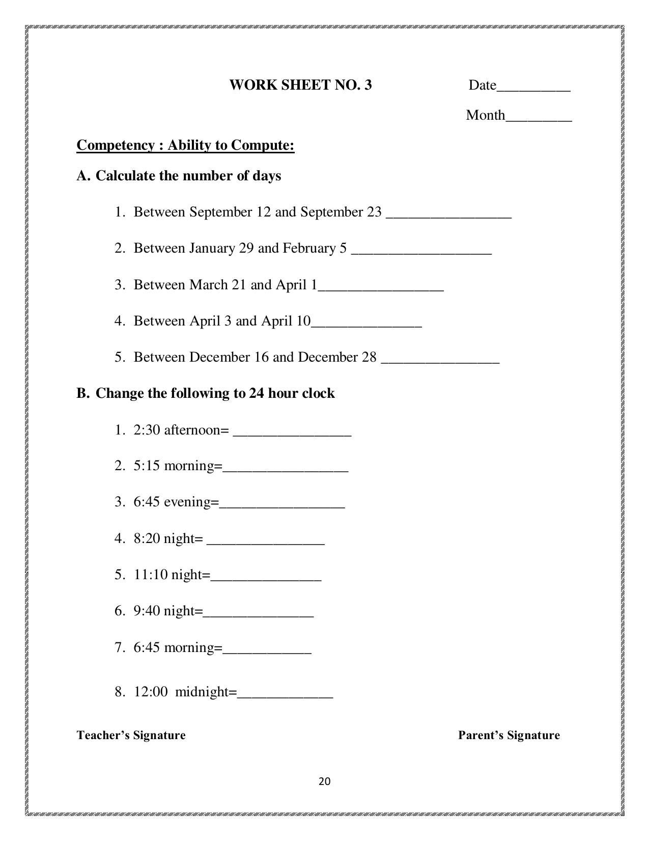 Worksheet for Class 4 Maths Tick Tick Tick Assignment 3 - Page 1