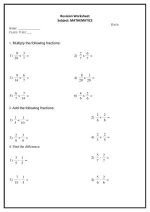 Worksheet for Class 5 Maths Assignment 40
