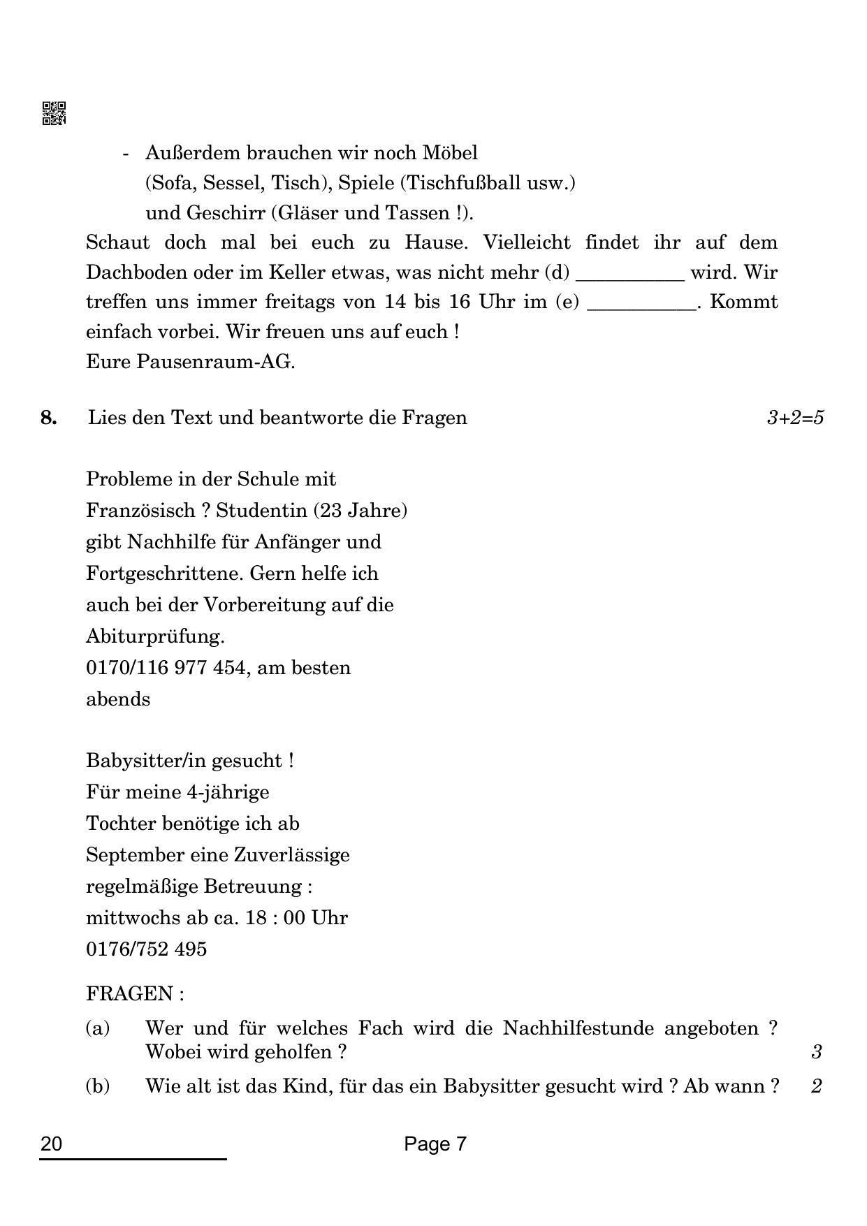 CBSE Class 12 20_German 2022 Question Paper - Page 7