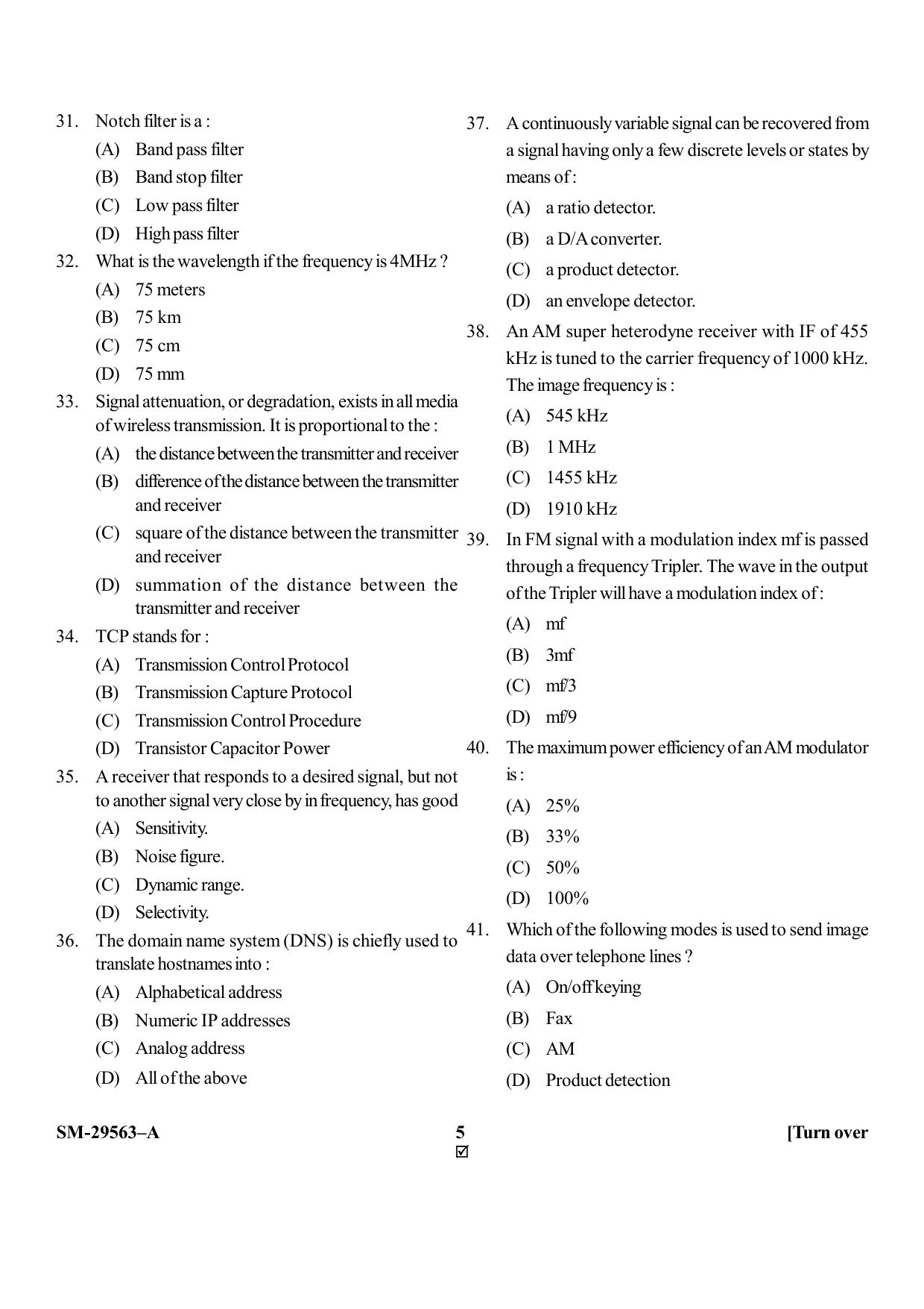 KUET 2023 M.Sc.Electronics Question Paper - Page 5