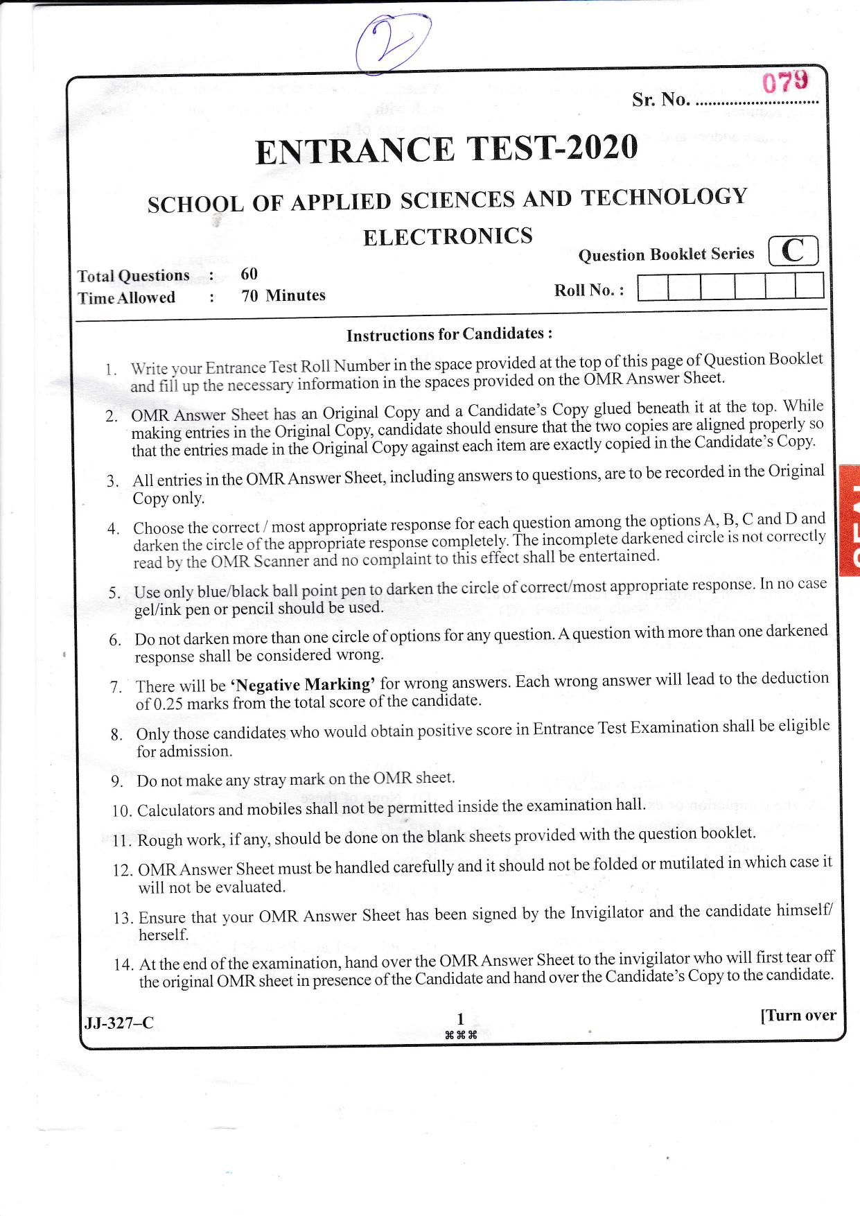 KUET 2023 M.Sc.Electronics Question Paper - Page 9