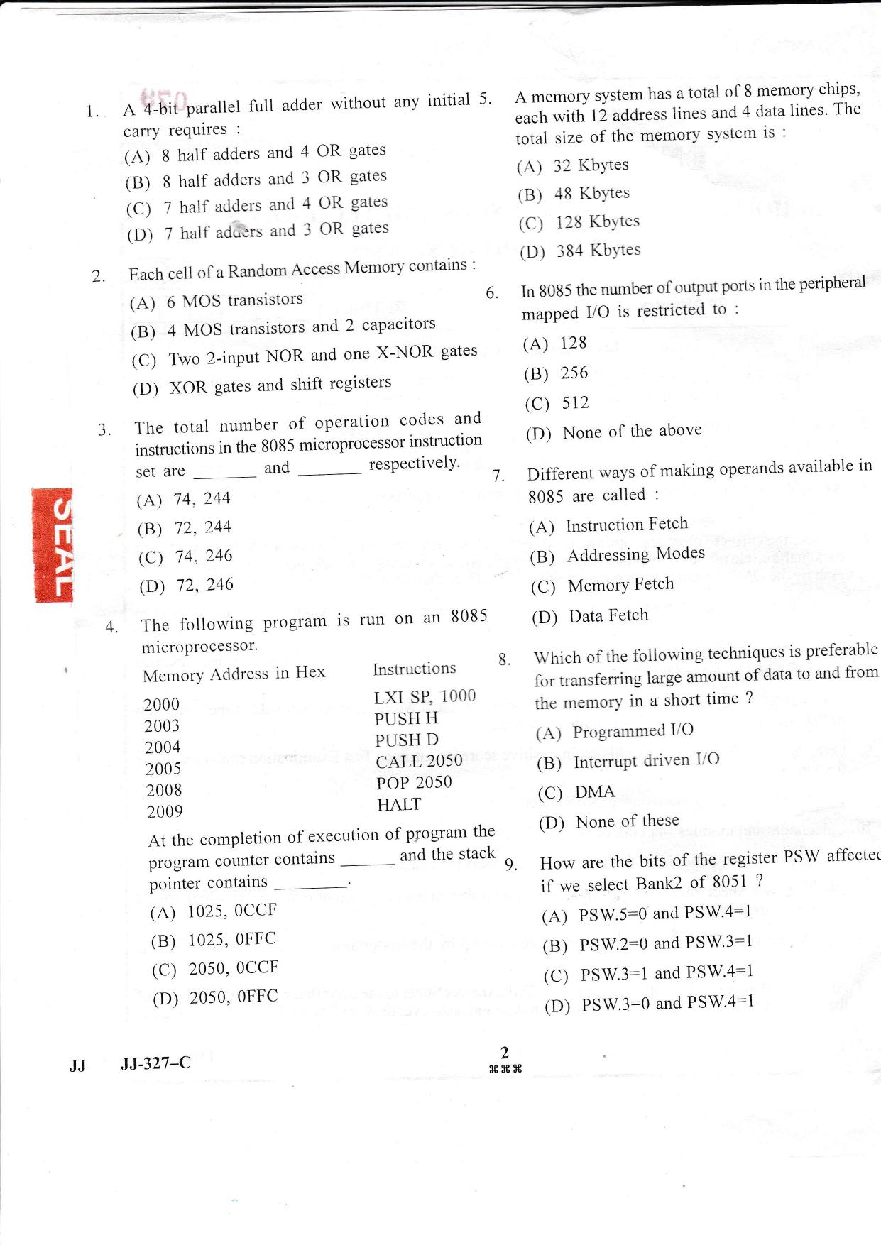 KUET 2023 M.Sc.Electronics Question Paper - Page 10