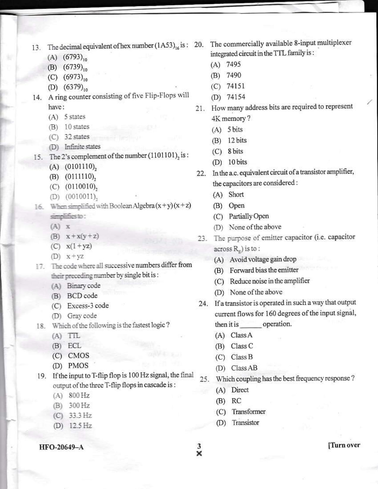 KUET 2023 M.Sc.Electronics Question Paper - Page 17