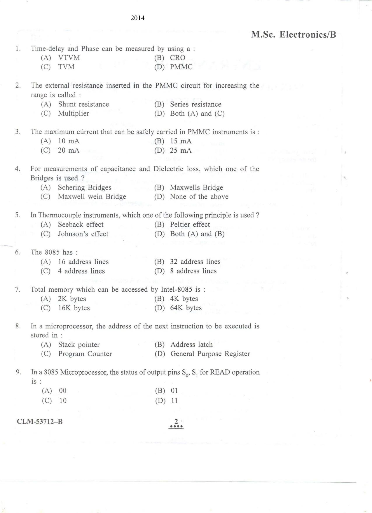 KUET 2023 M.Sc.Electronics Question Paper - Page 49