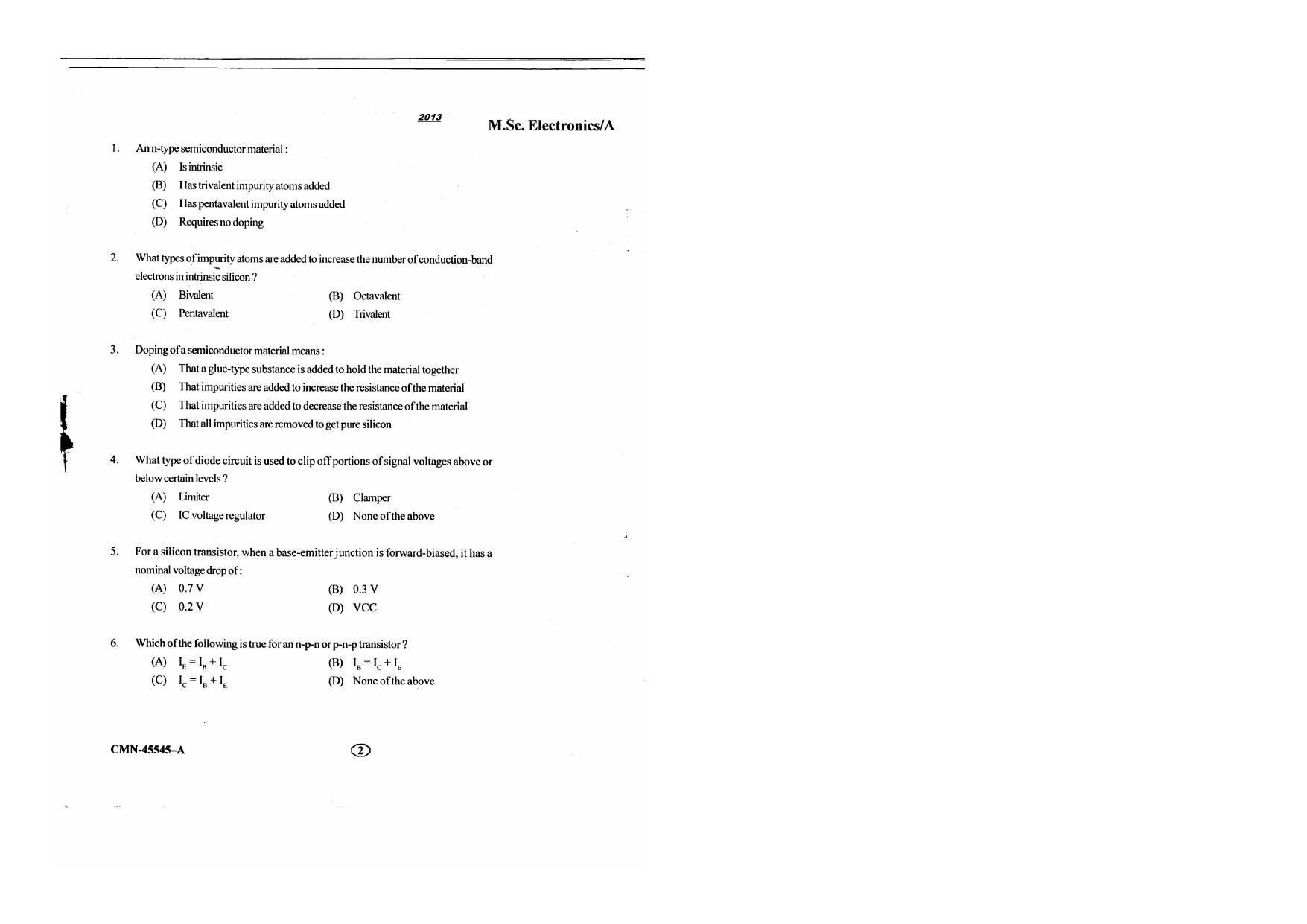 KUET 2023 M.Sc.Electronics Question Paper - Page 58