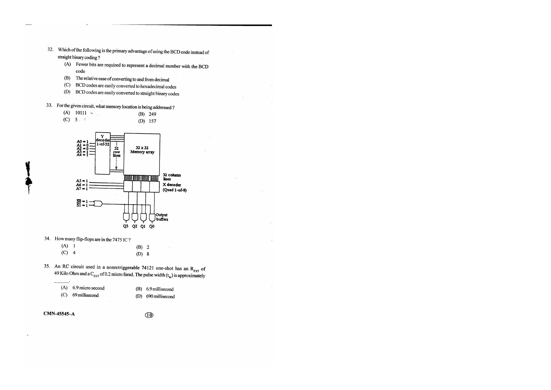 KUET 2023 M.Sc.Electronics Question Paper - Page 66