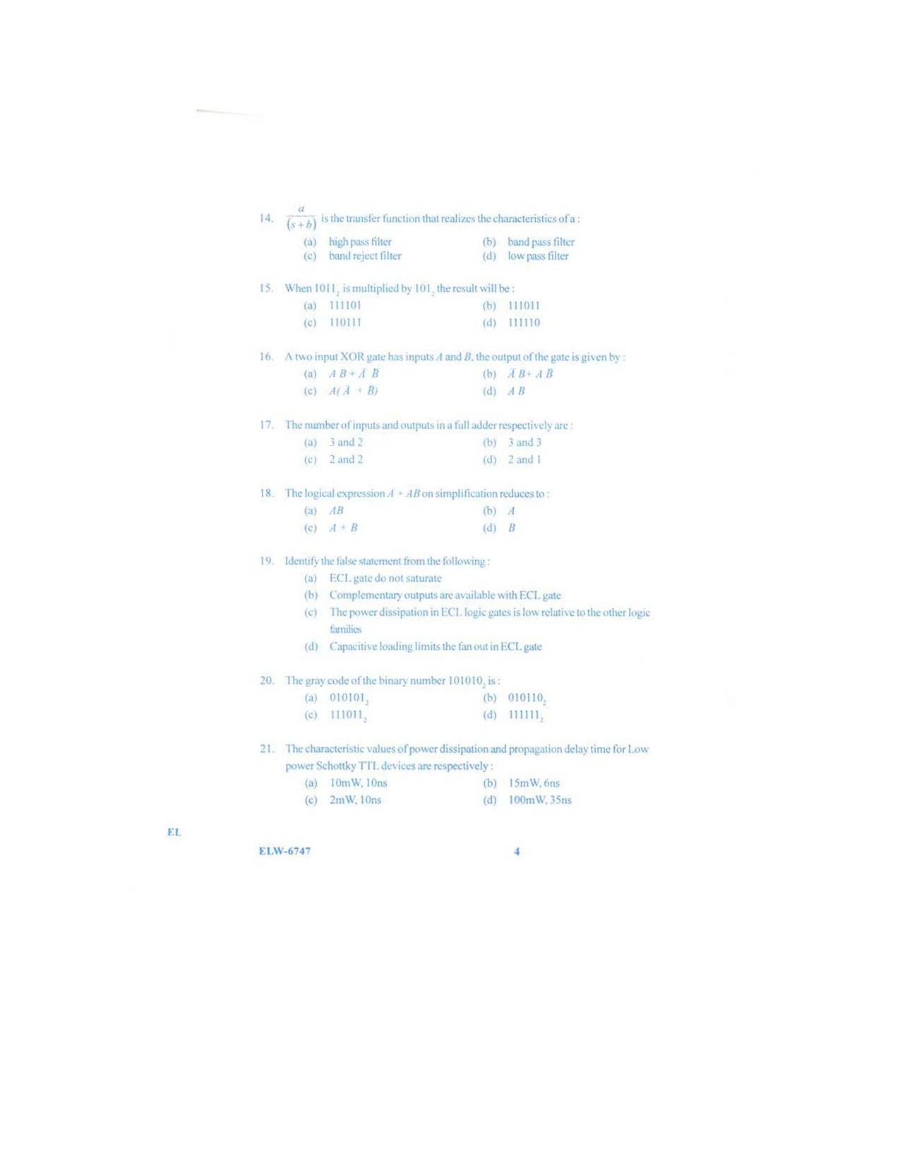 KUET 2023 M.Sc.Electronics Question Paper - Page 83
