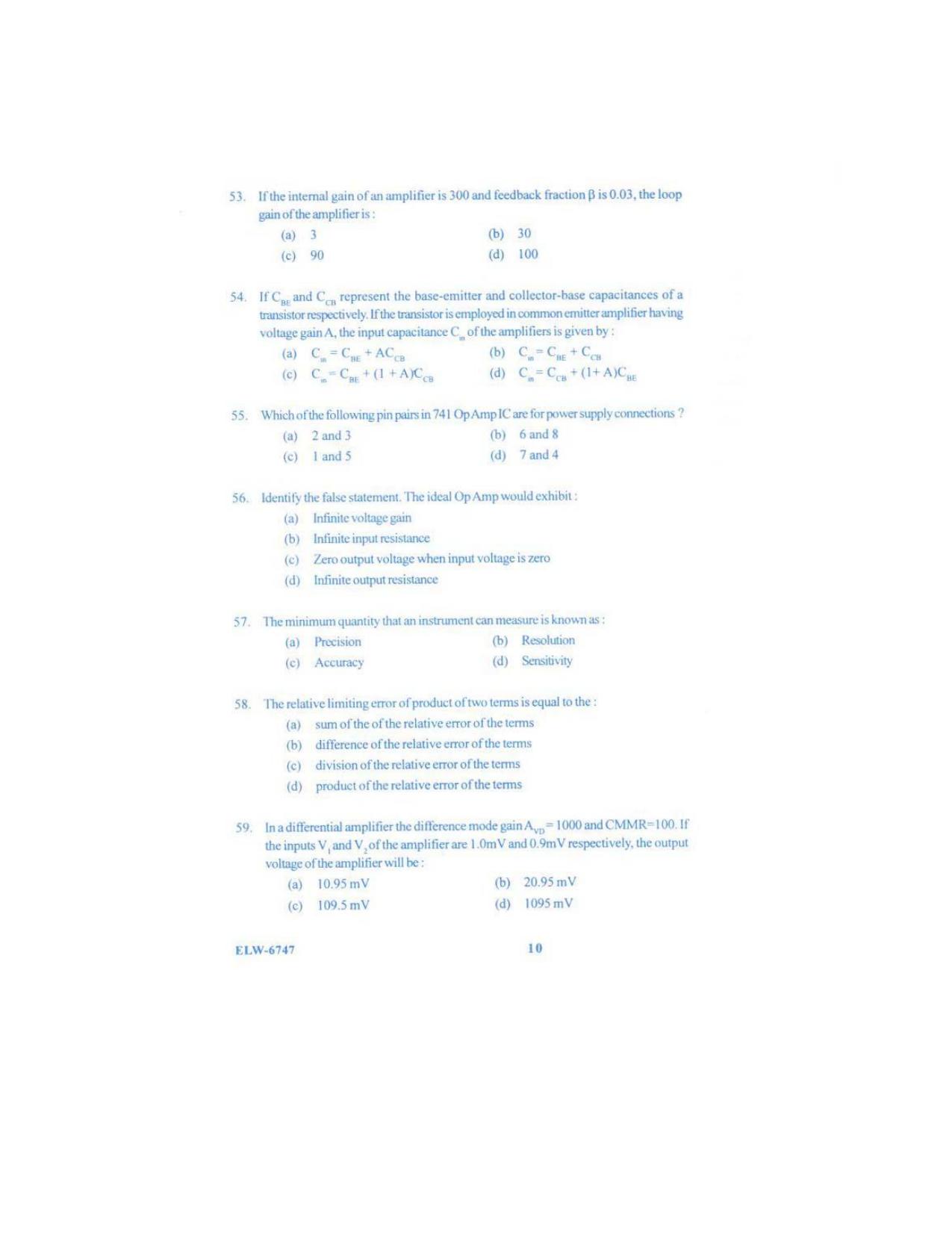 KUET 2023 M.Sc.Electronics Question Paper - Page 89