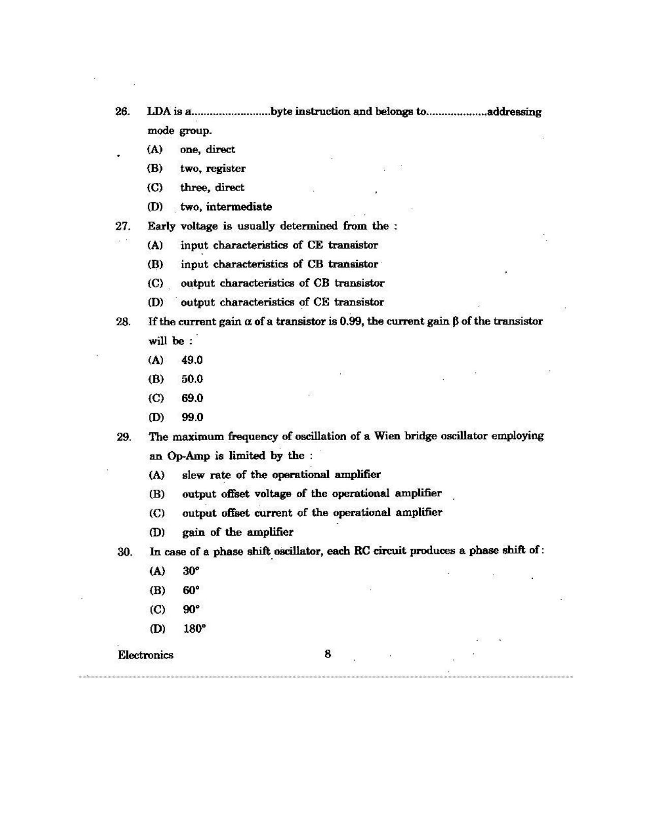 KUET 2023 M.Sc.Electronics Question Paper - Page 110