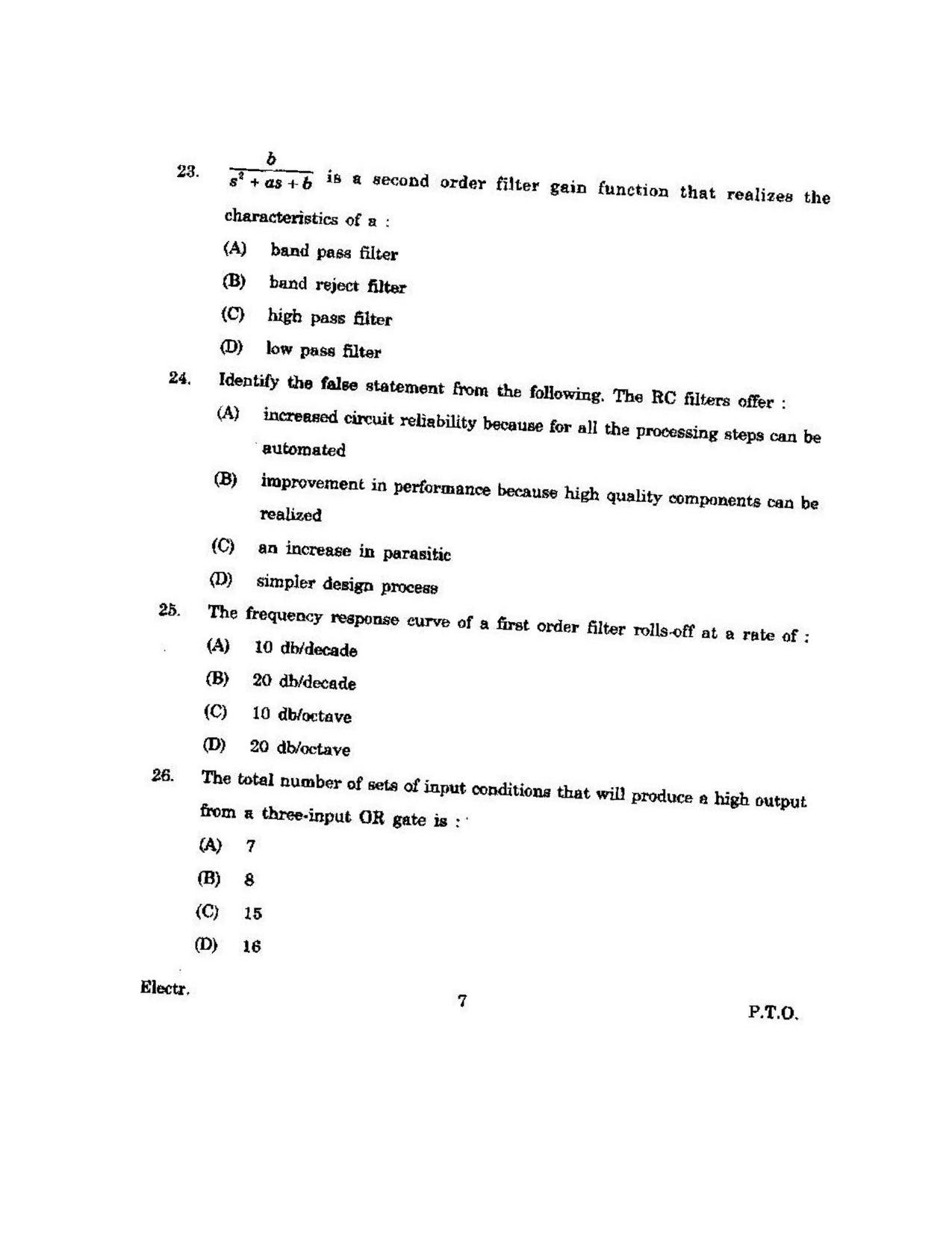 KUET 2023 M.Sc.Electronics Question Paper - Page 125