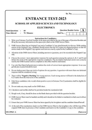KUET 2023 M.Sc.Electronics Question Paper