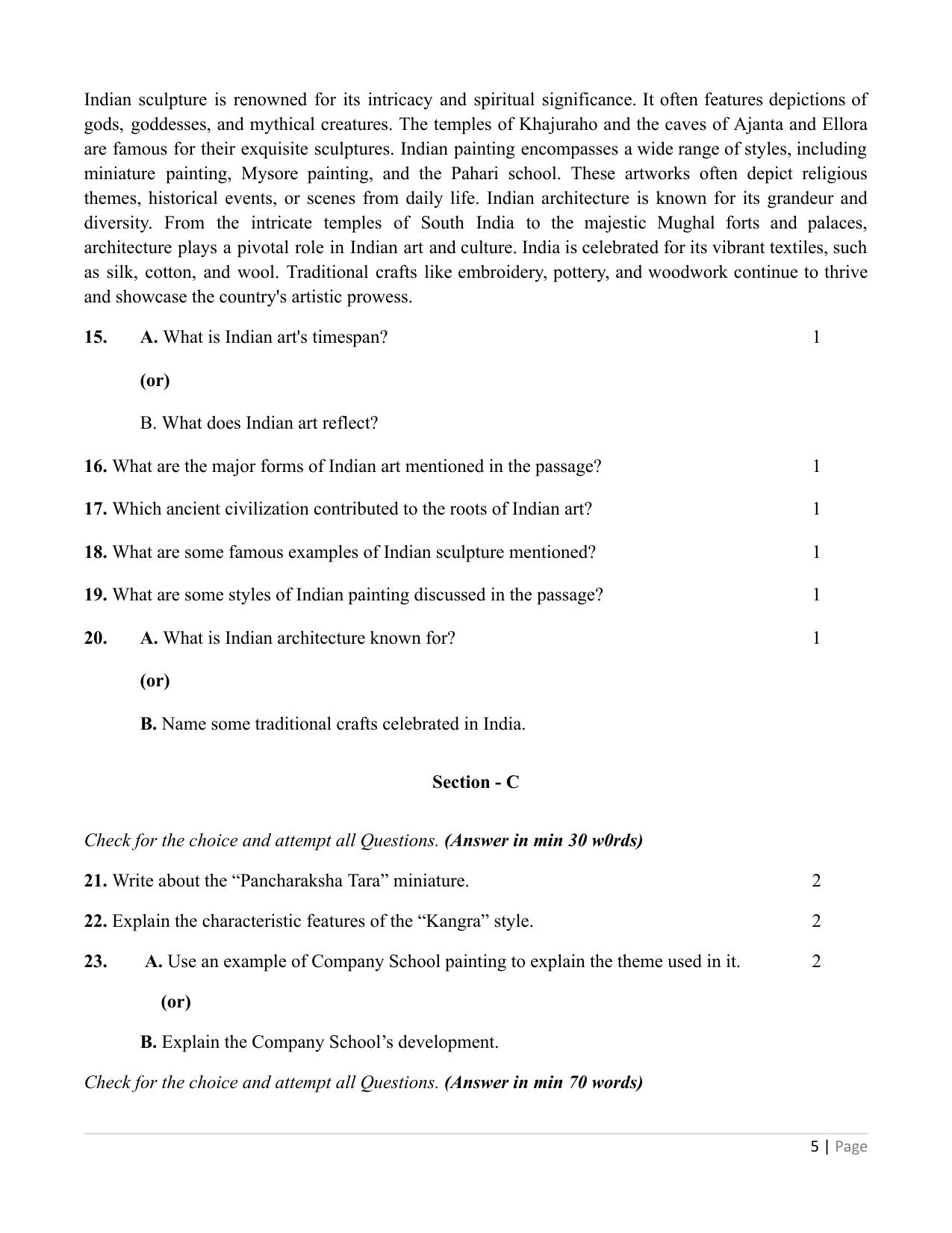 NIOS Class 12 Painting (New) Sample Paper - Page 5