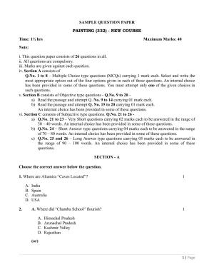 NIOS Class 12 Painting (New) Sample Paper