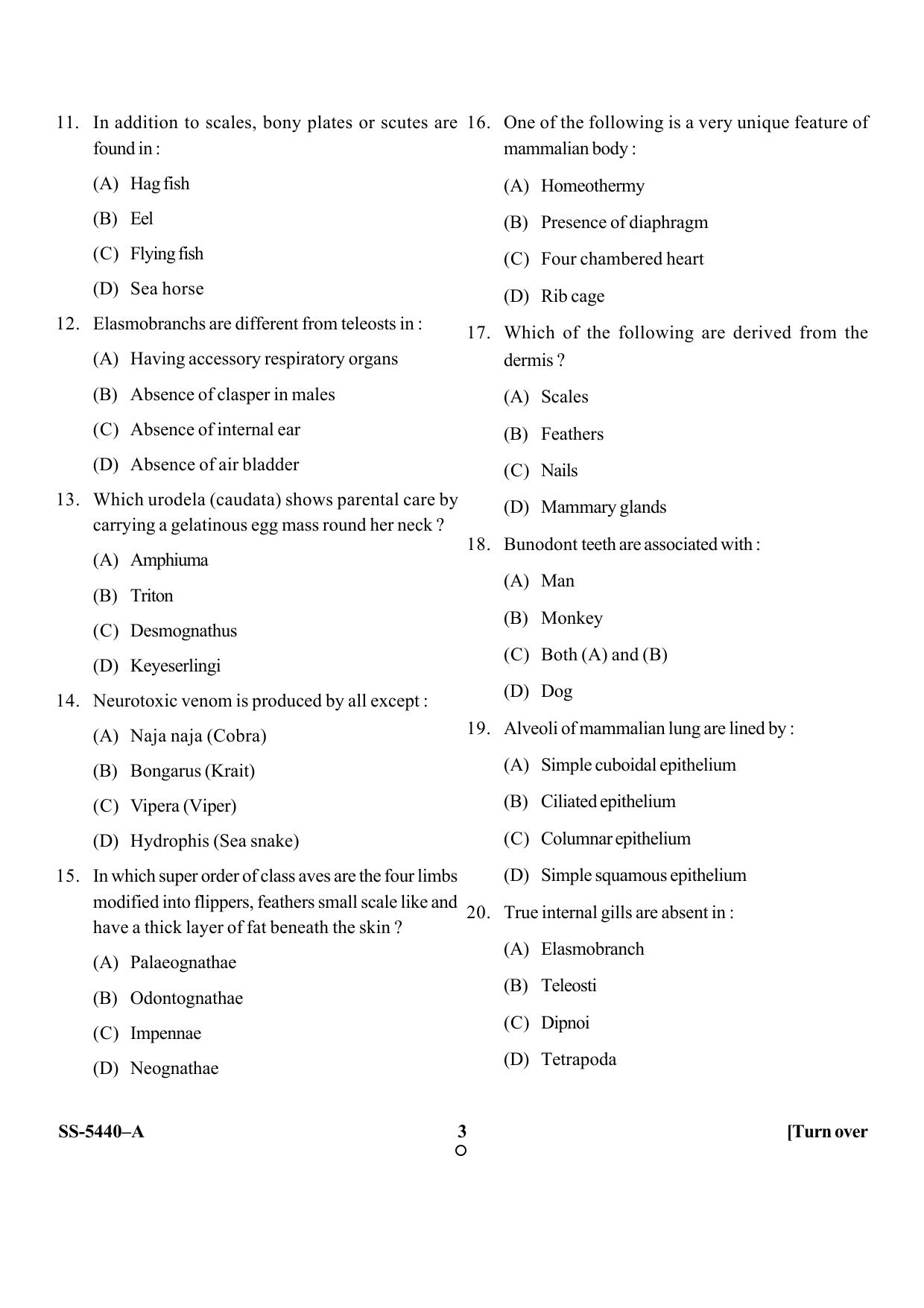 KUET 2023 M.Sc.Zoology Question Paper - Page 18