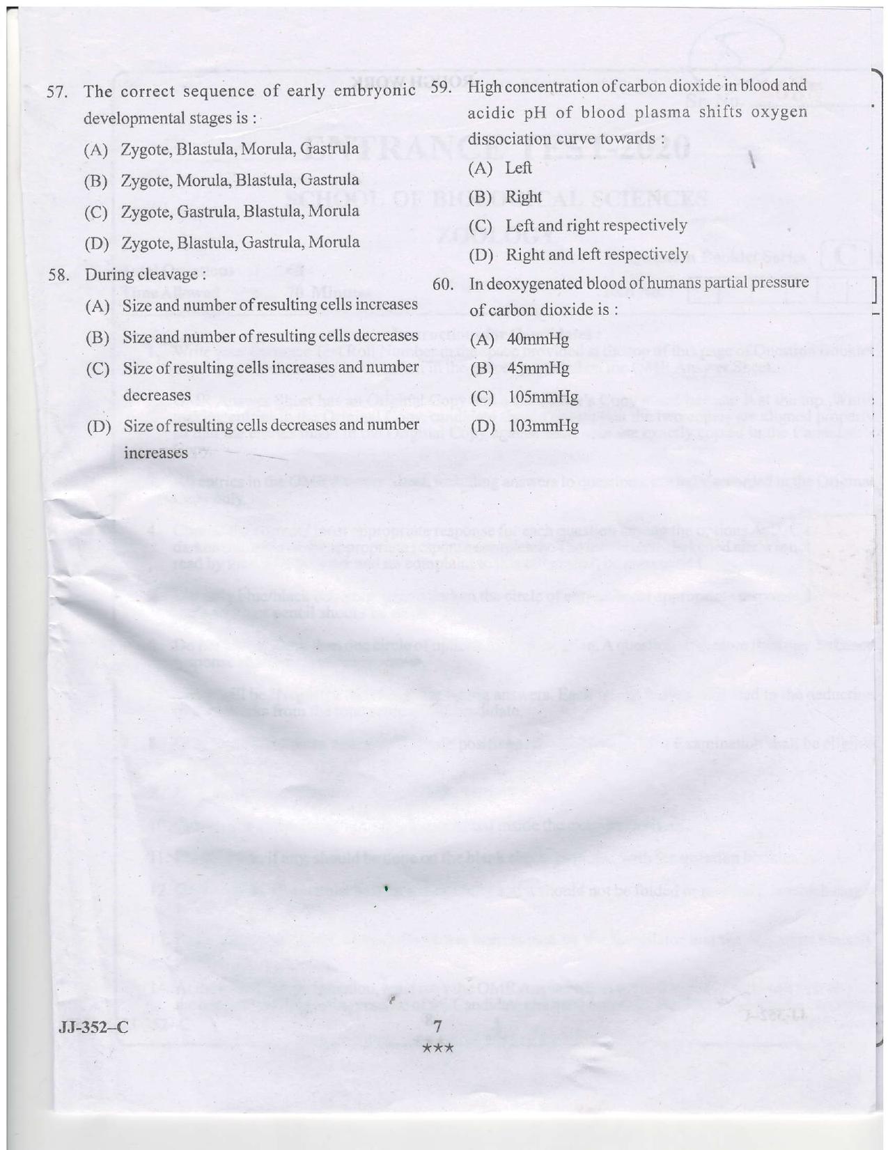 KUET 2023 M.Sc.Zoology Question Paper - Page 30