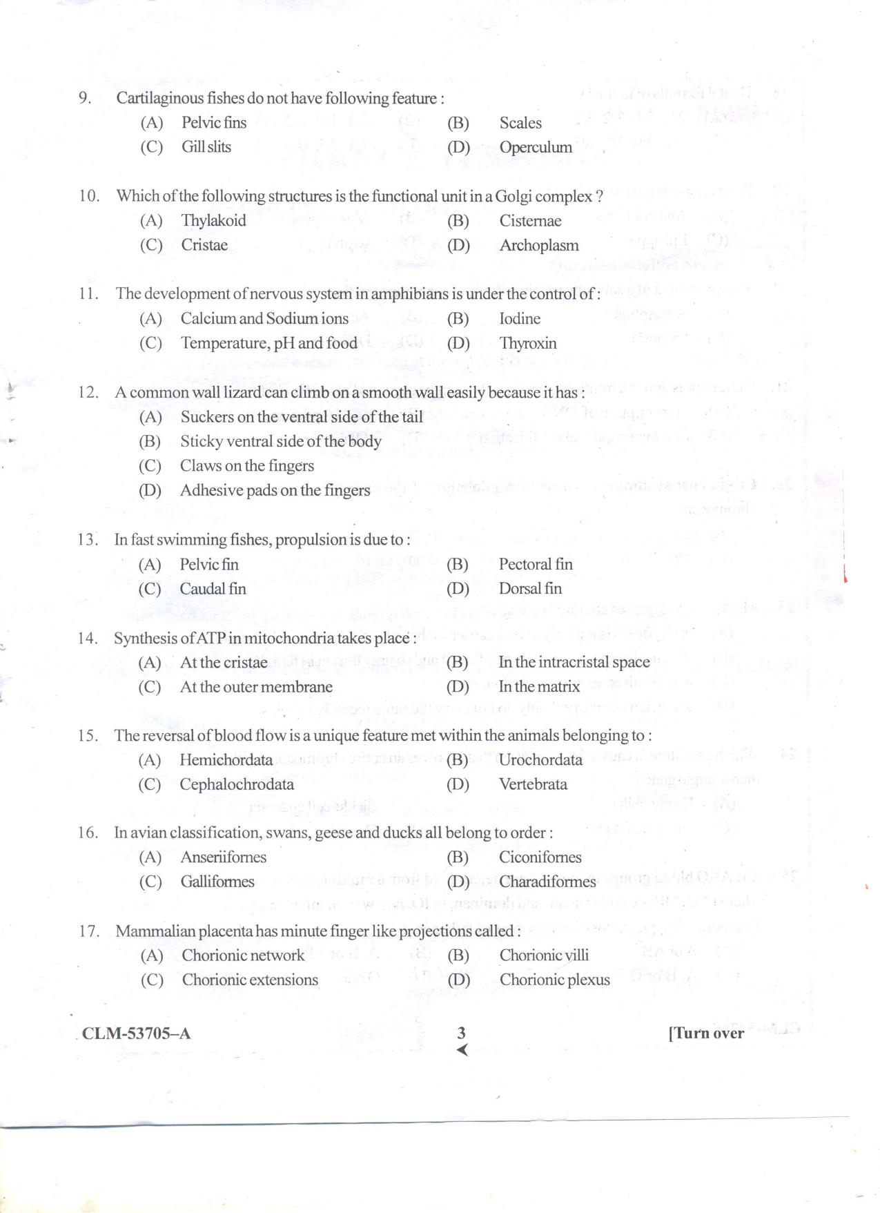 KUET 2023 M.Sc.Zoology Question Paper - Page 59