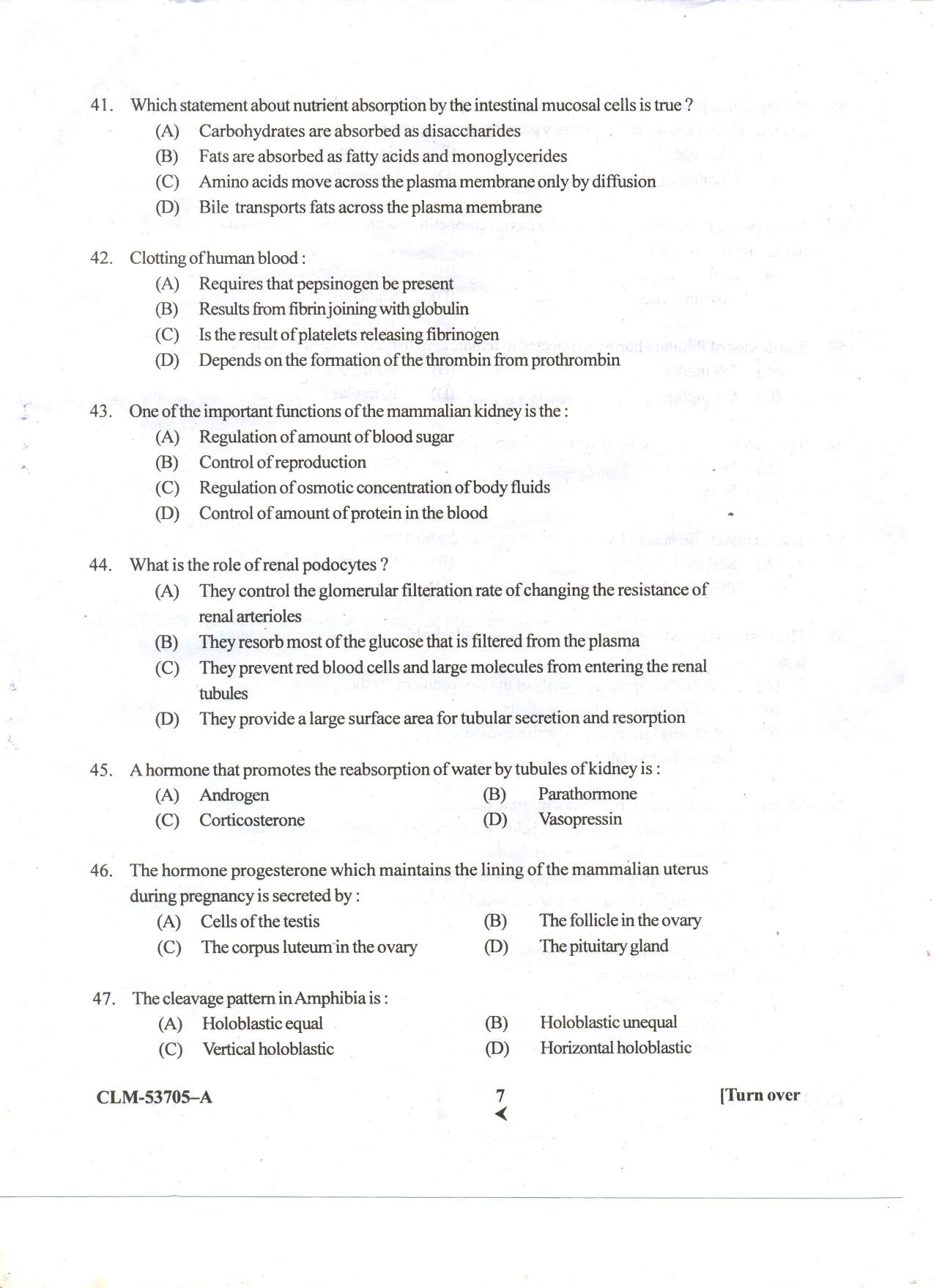 KUET 2023 M.Sc.Zoology Question Paper - Page 63