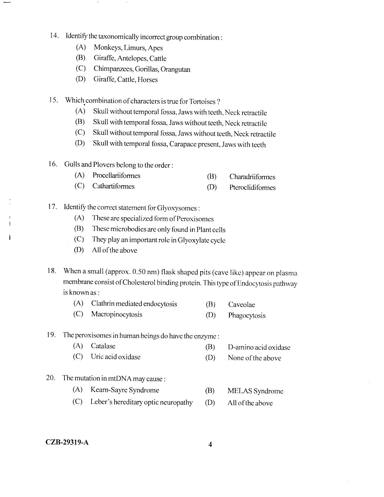KUET 2023 M.Sc.Zoology Question Paper - Page 76