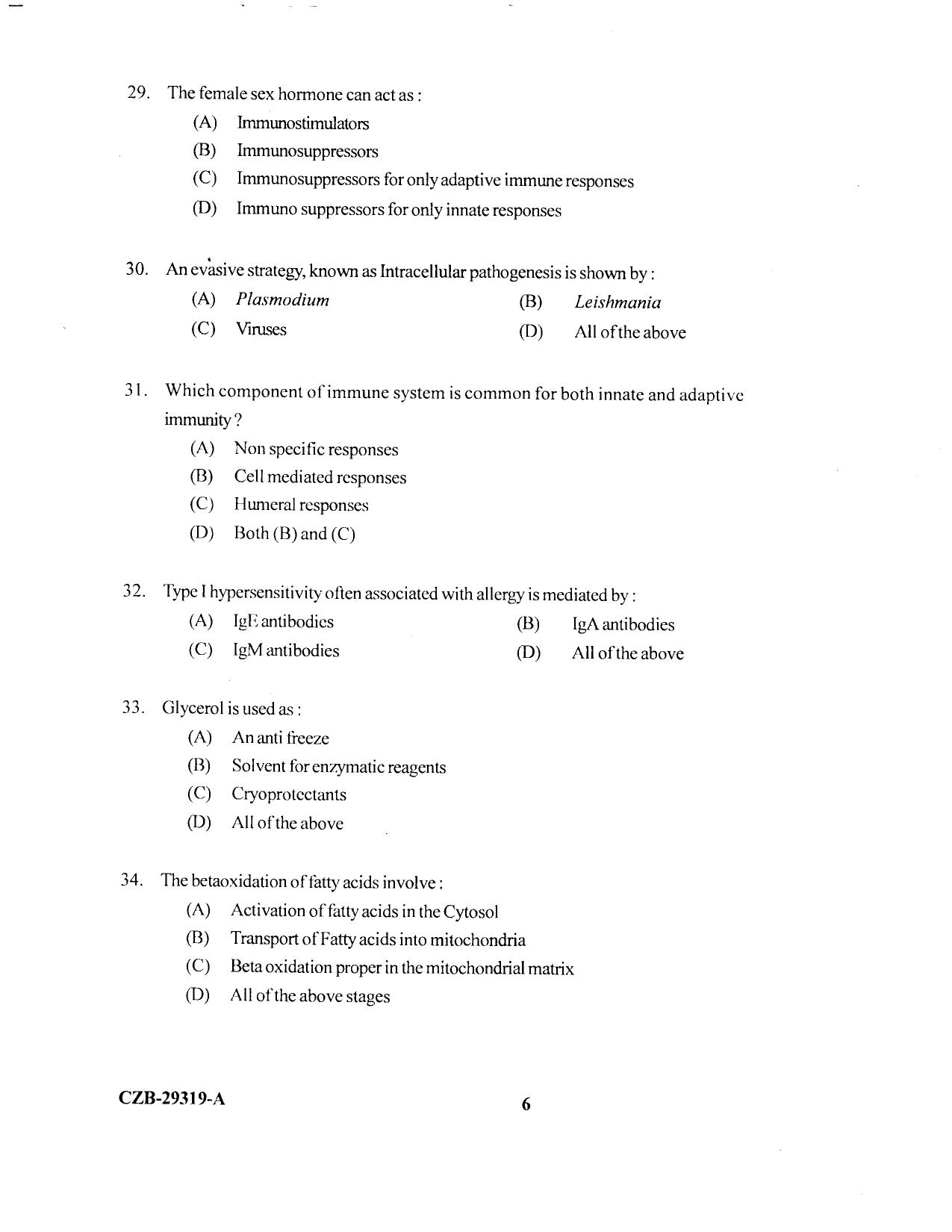 KUET 2023 M.Sc.Zoology Question Paper - Page 78