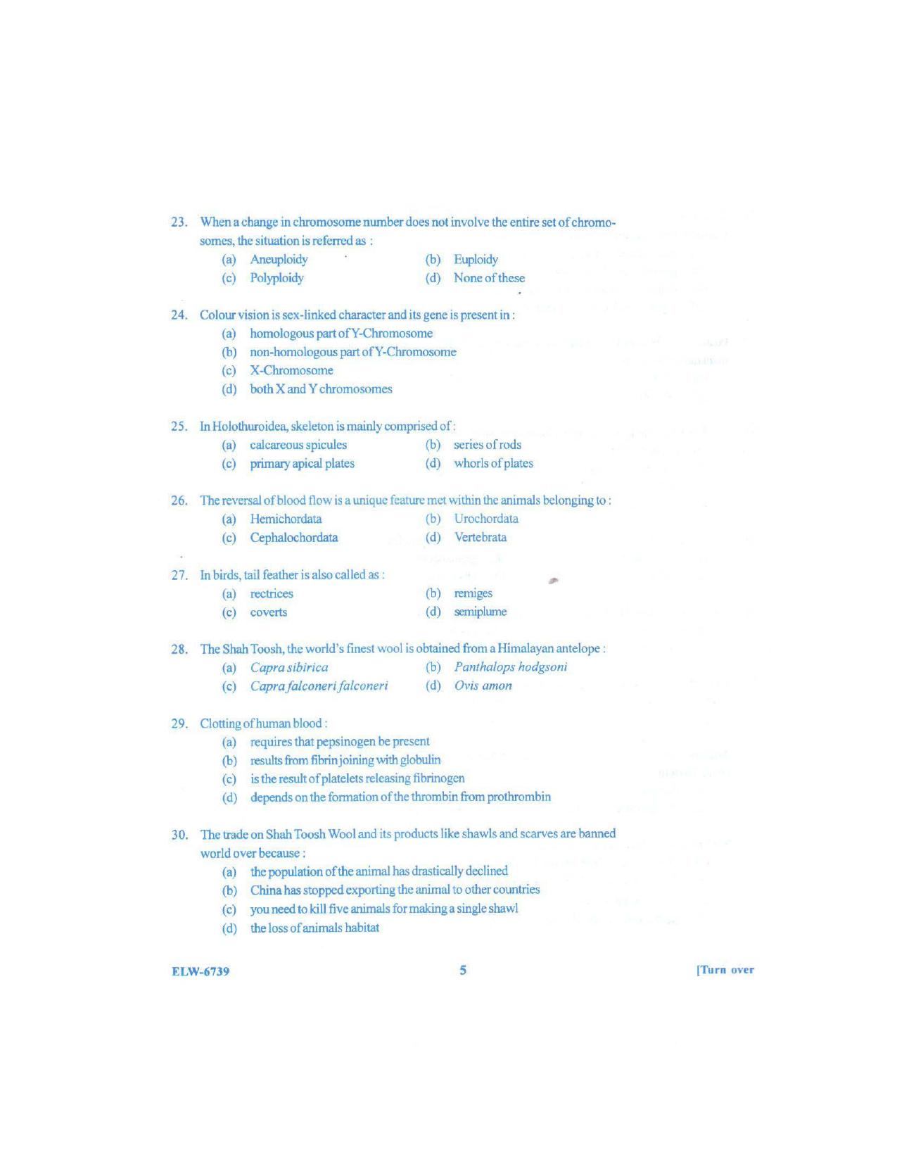 KUET 2023 M.Sc.Zoology Question Paper - Page 86