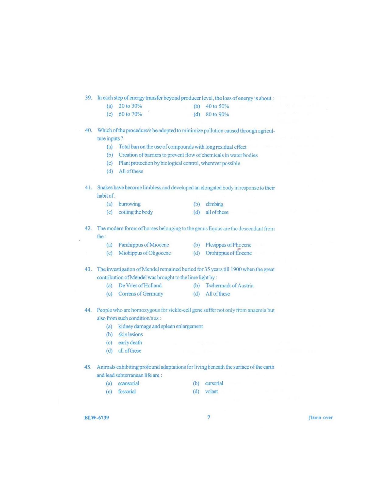 KUET 2023 M.Sc.Zoology Question Paper - Page 88