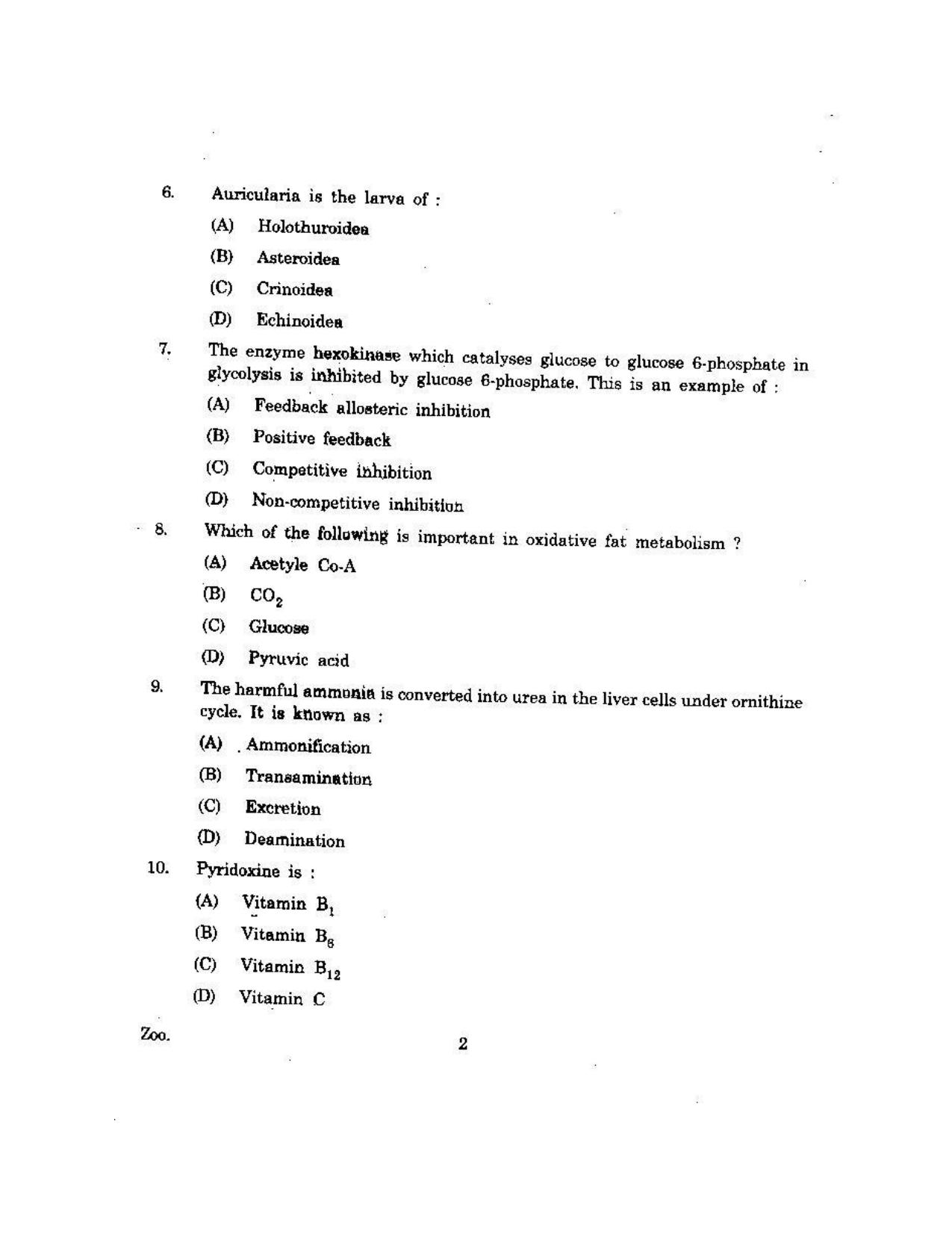 KUET 2023 M.Sc.Zoology Question Paper - Page 92