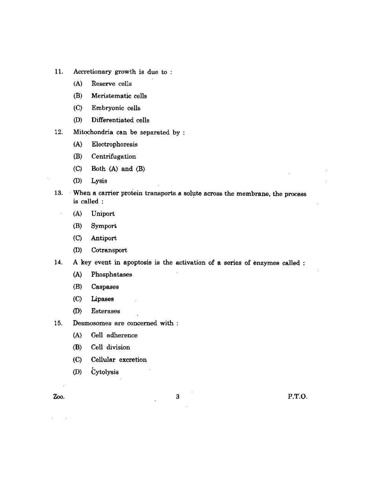 KUET 2023 M.Sc.Zoology Question Paper - Page 93