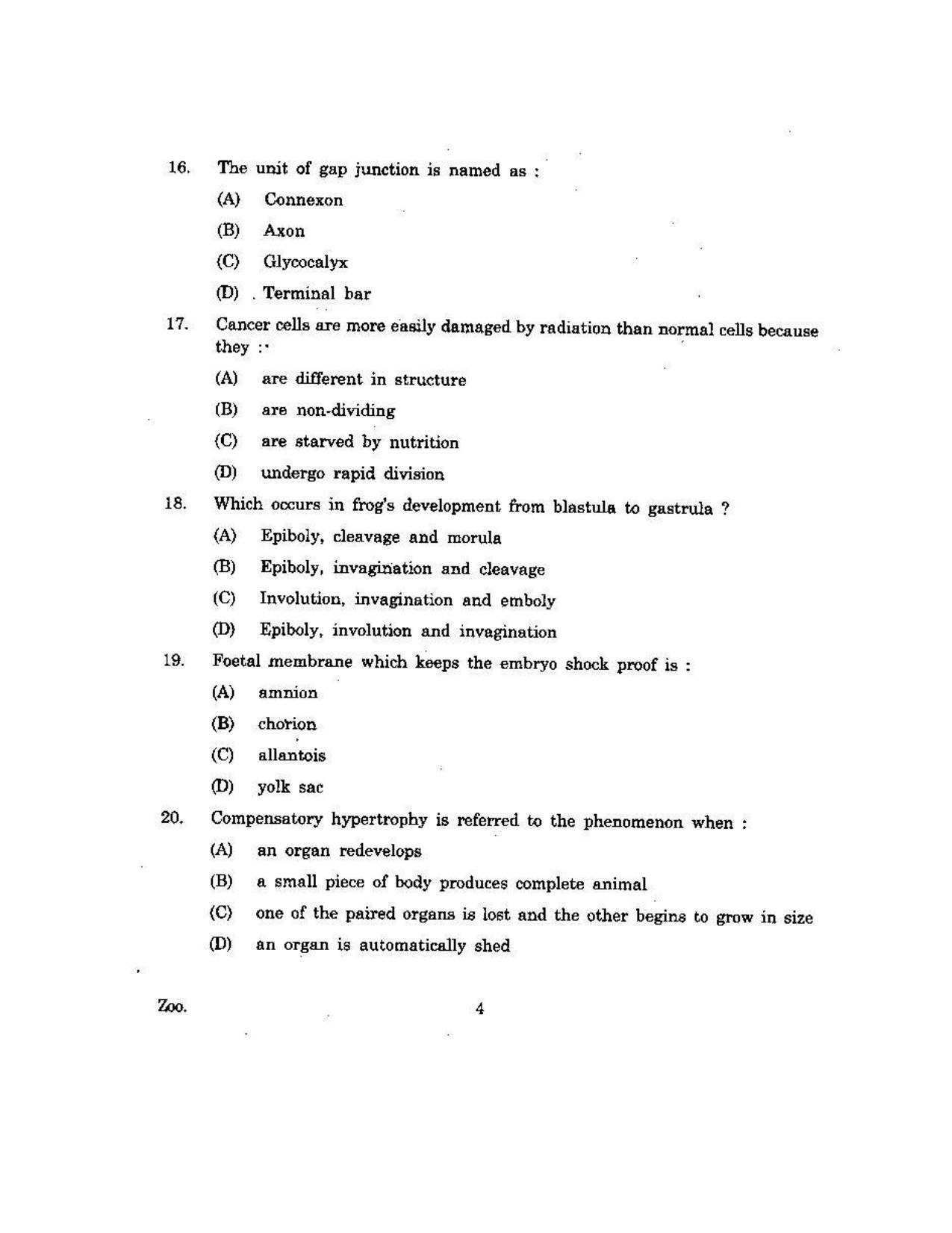 KUET 2023 M.Sc.Zoology Question Paper - Page 94