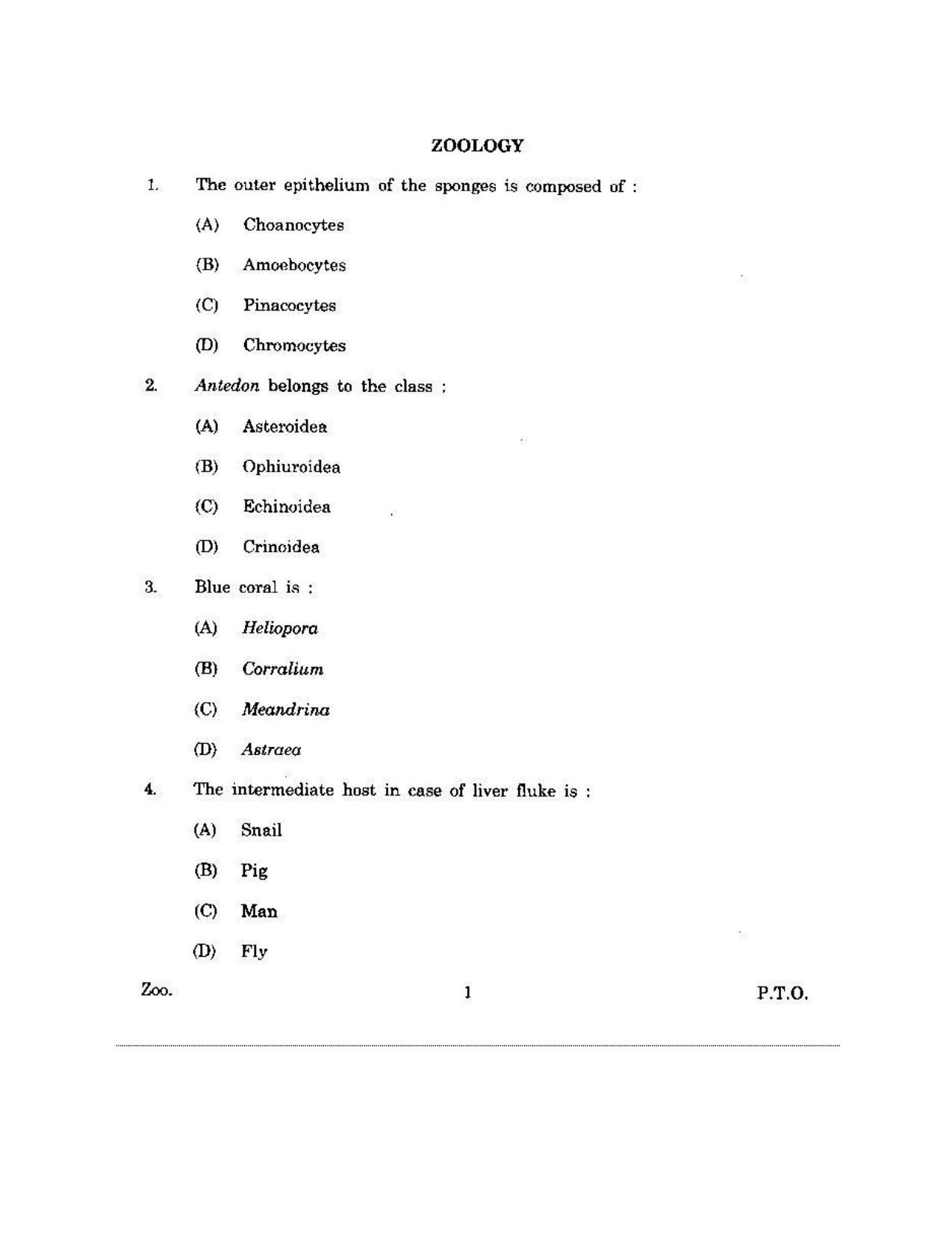 KUET 2023 M.Sc.Zoology Question Paper - Page 103