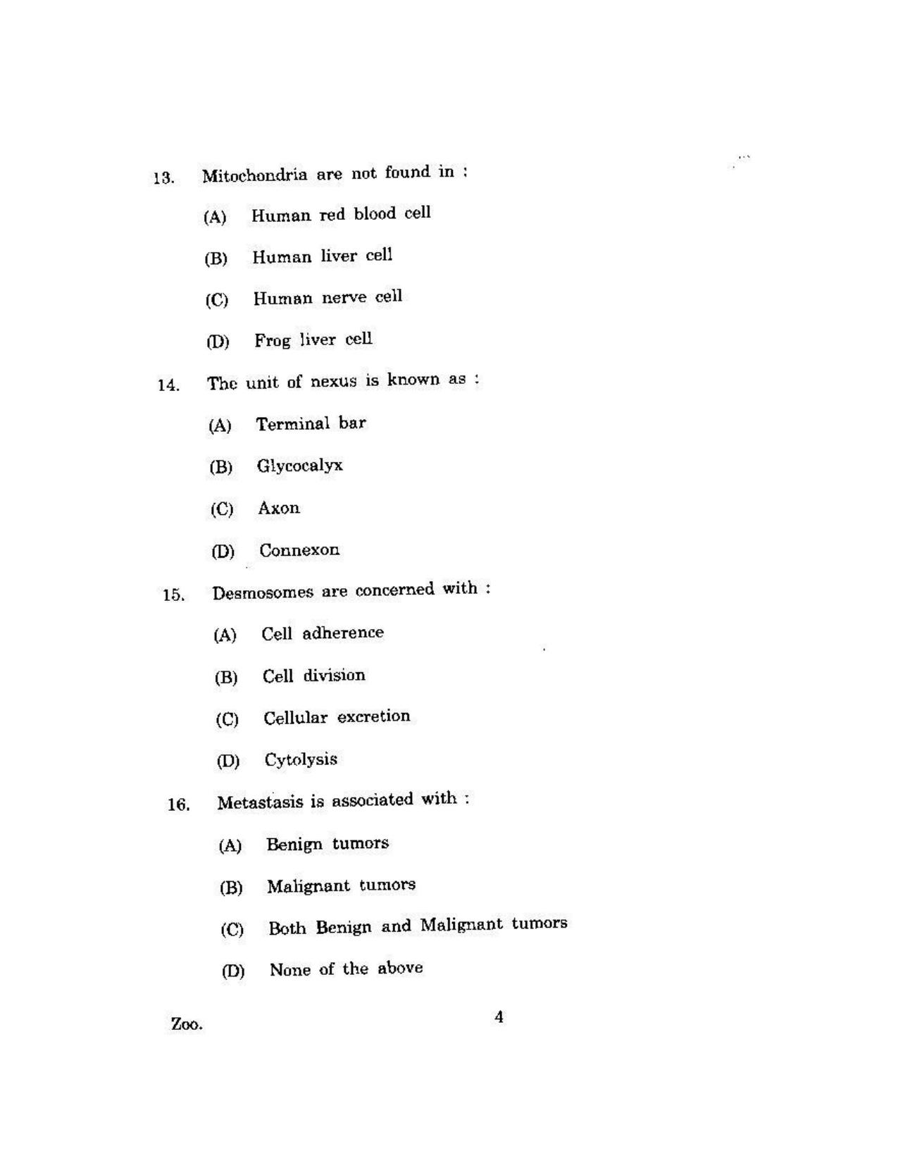 KUET 2023 M.Sc.Zoology Question Paper - Page 106