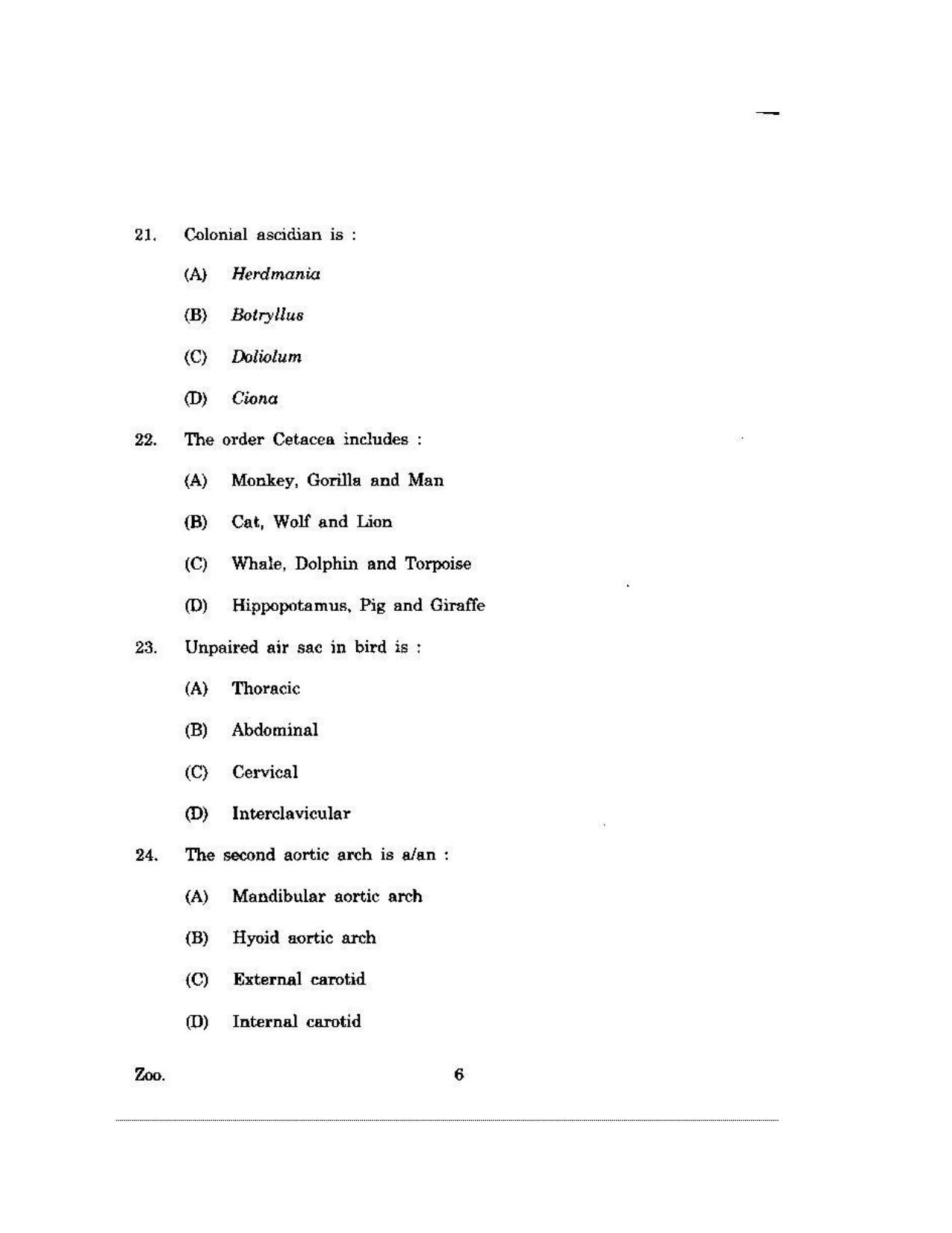 KUET 2023 M.Sc.Zoology Question Paper - Page 108