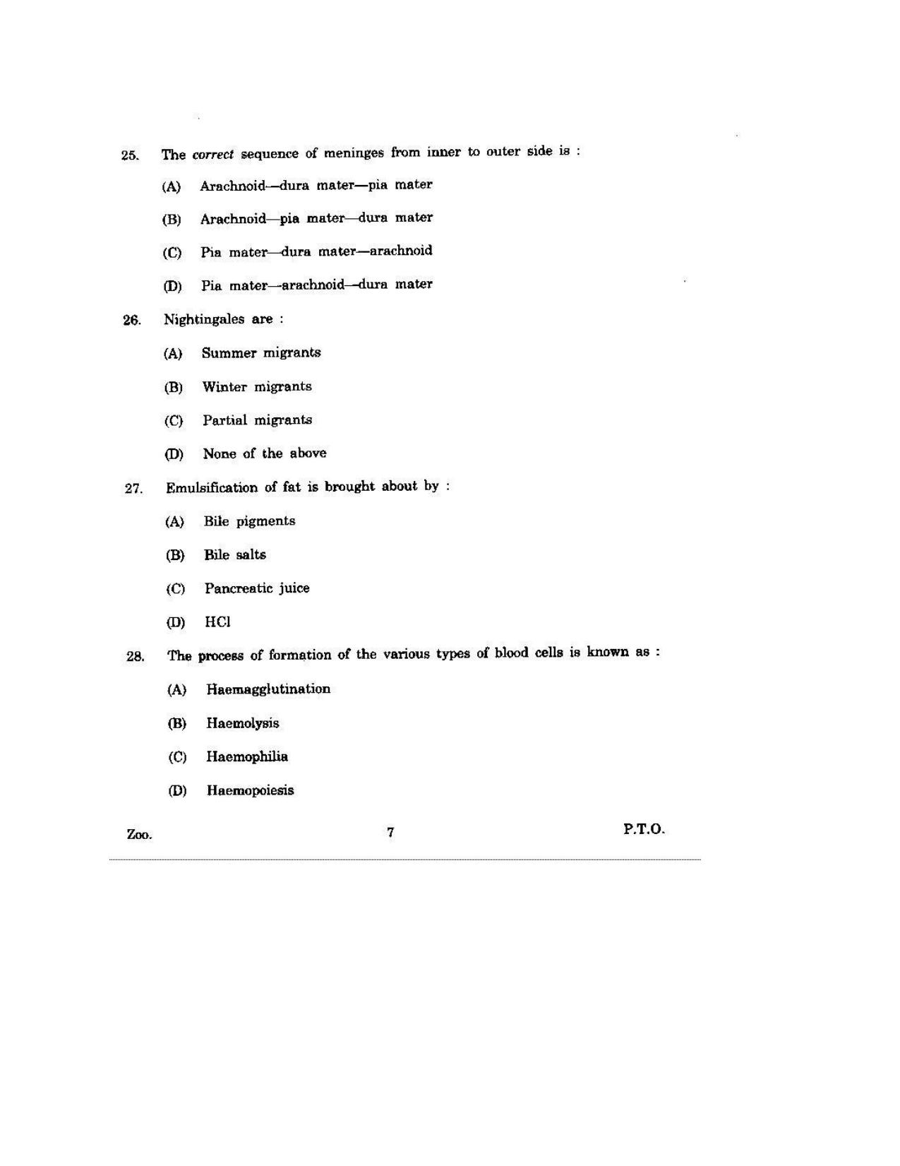 KUET 2023 M.Sc.Zoology Question Paper - Page 109