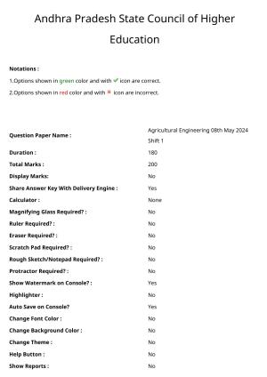 AP ECET 2024 Agricultural Engineering 08th May 2024 (Shift 1) Question Paper wth Key