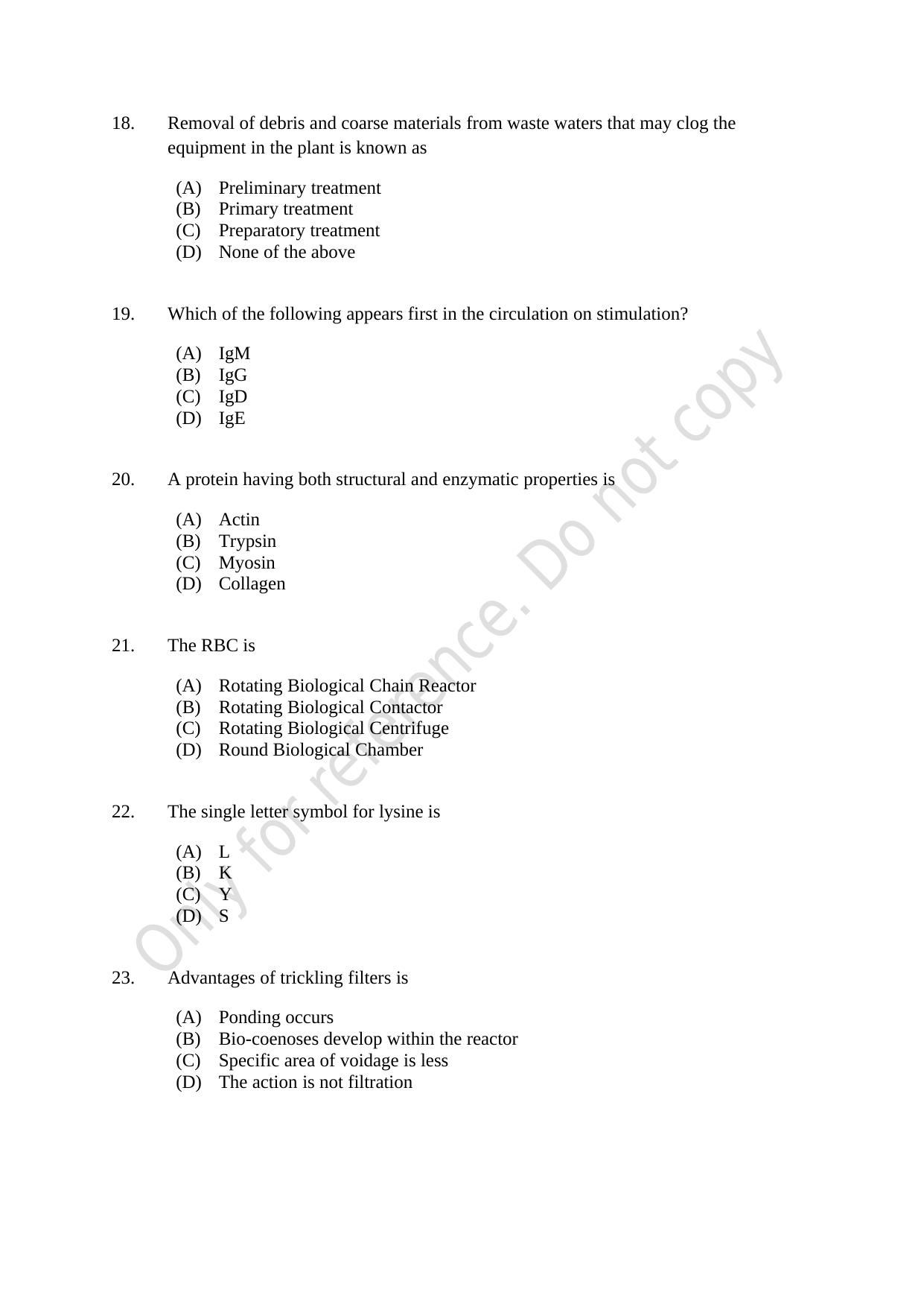 CUSAT CAT 2021 Microbiology Question Paper - Page 4
