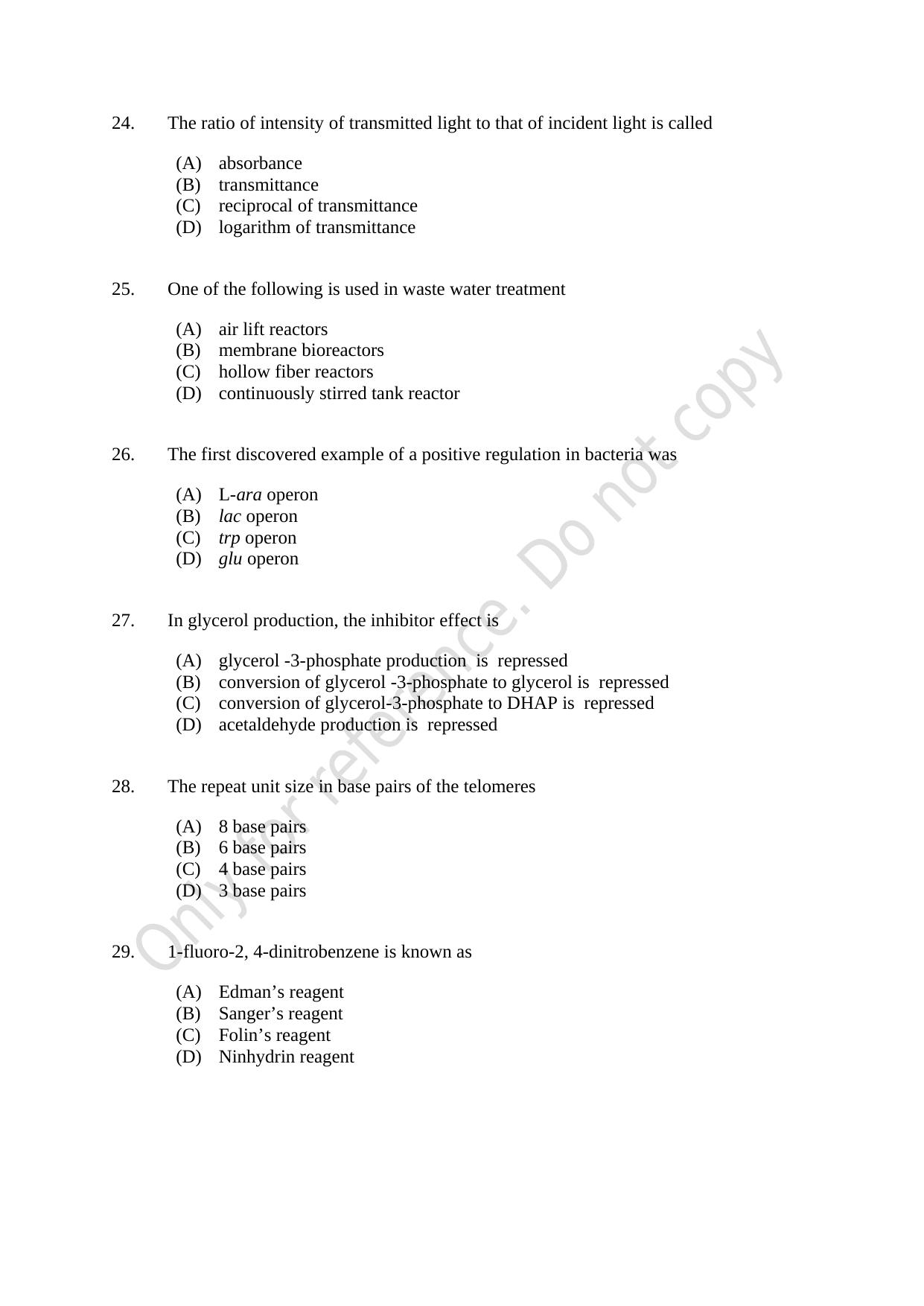 CUSAT CAT 2021 Microbiology Question Paper - Page 5