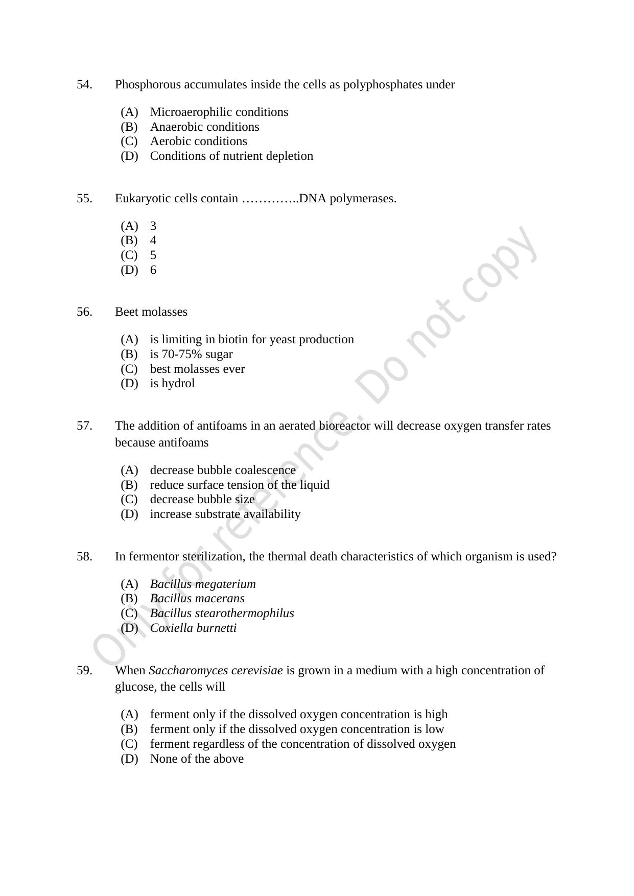 CUSAT CAT 2021 Microbiology Question Paper - Page 10