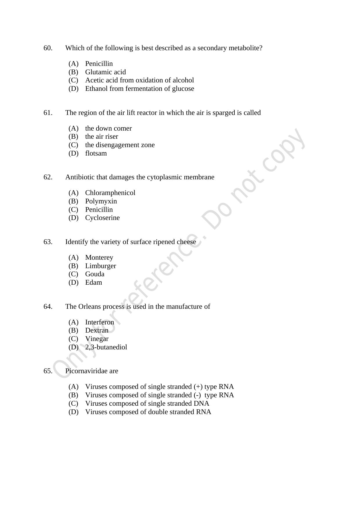 CUSAT CAT 2021 Microbiology Question Paper - Page 11