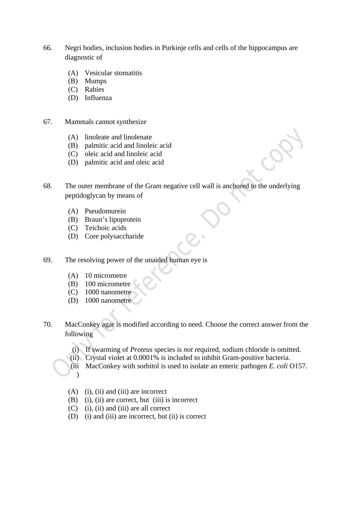CUSAT CAT 2021 Microbiology Question Paper - Page 12