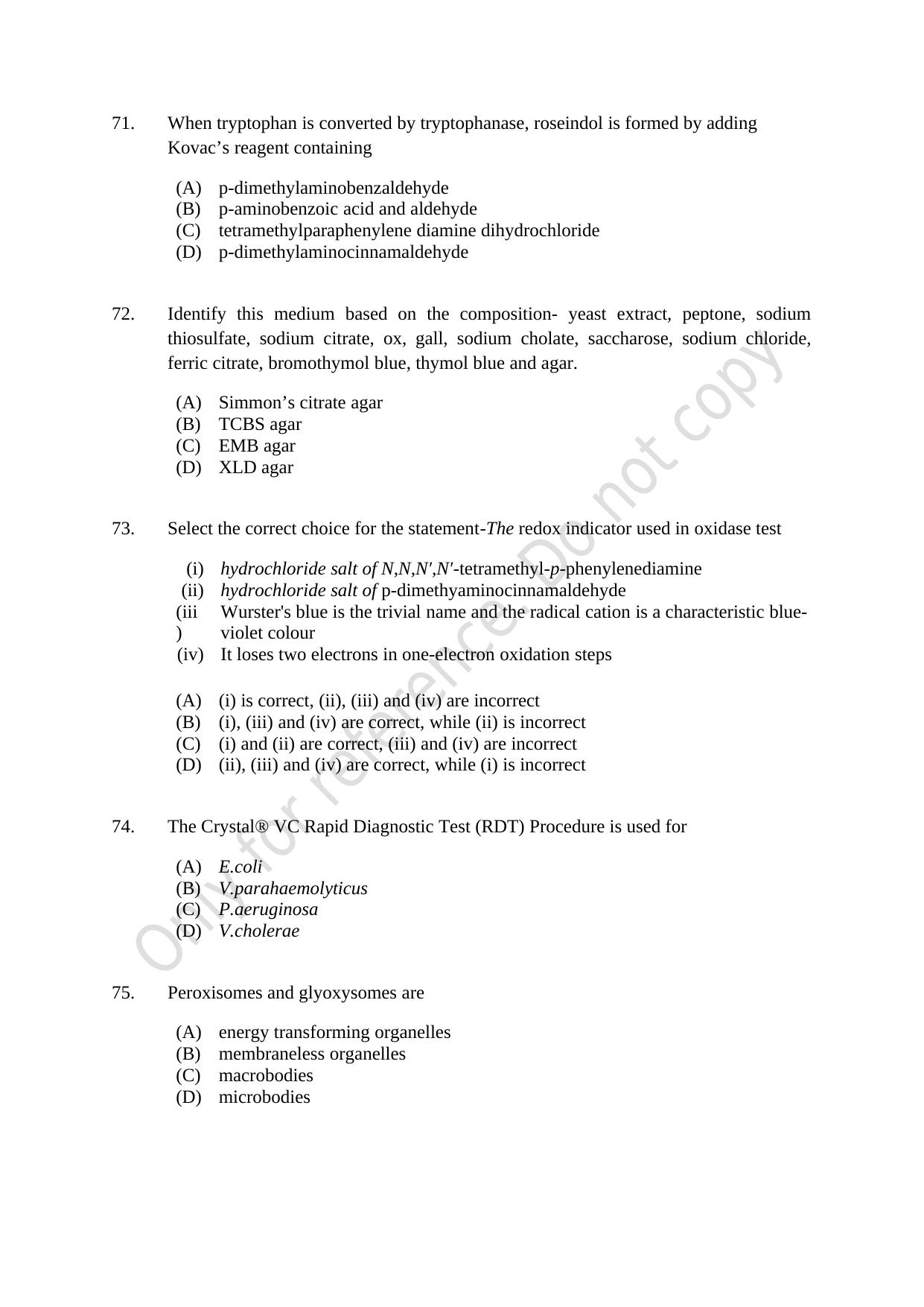 CUSAT CAT 2021 Microbiology Question Paper - Page 13
