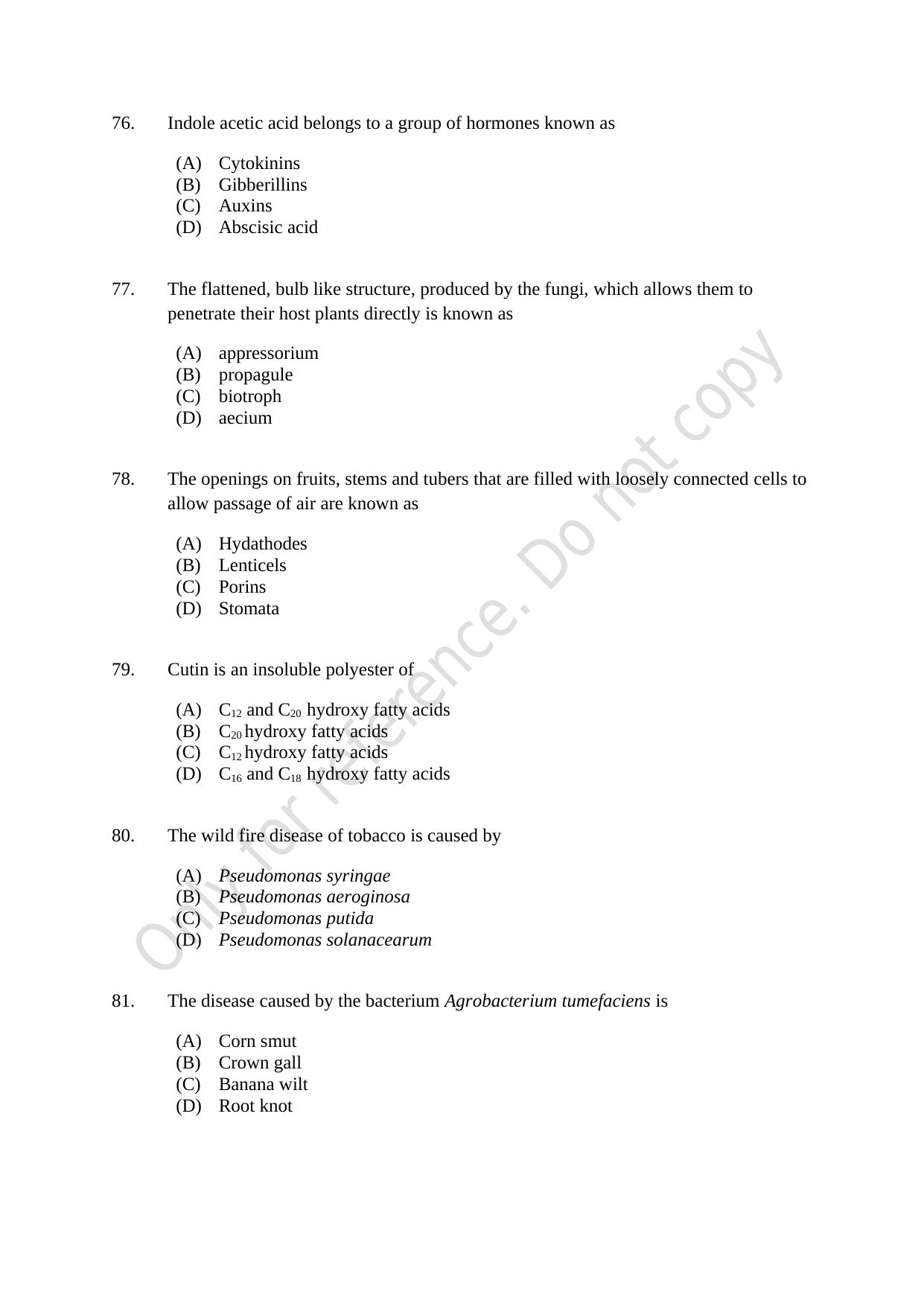 CUSAT CAT 2021 Microbiology Question Paper - Page 14