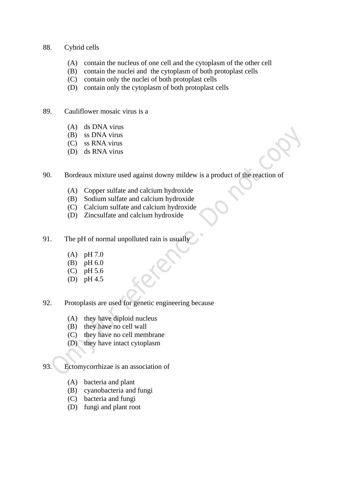 CUSAT CAT 2021 Microbiology Question Paper - Page 16