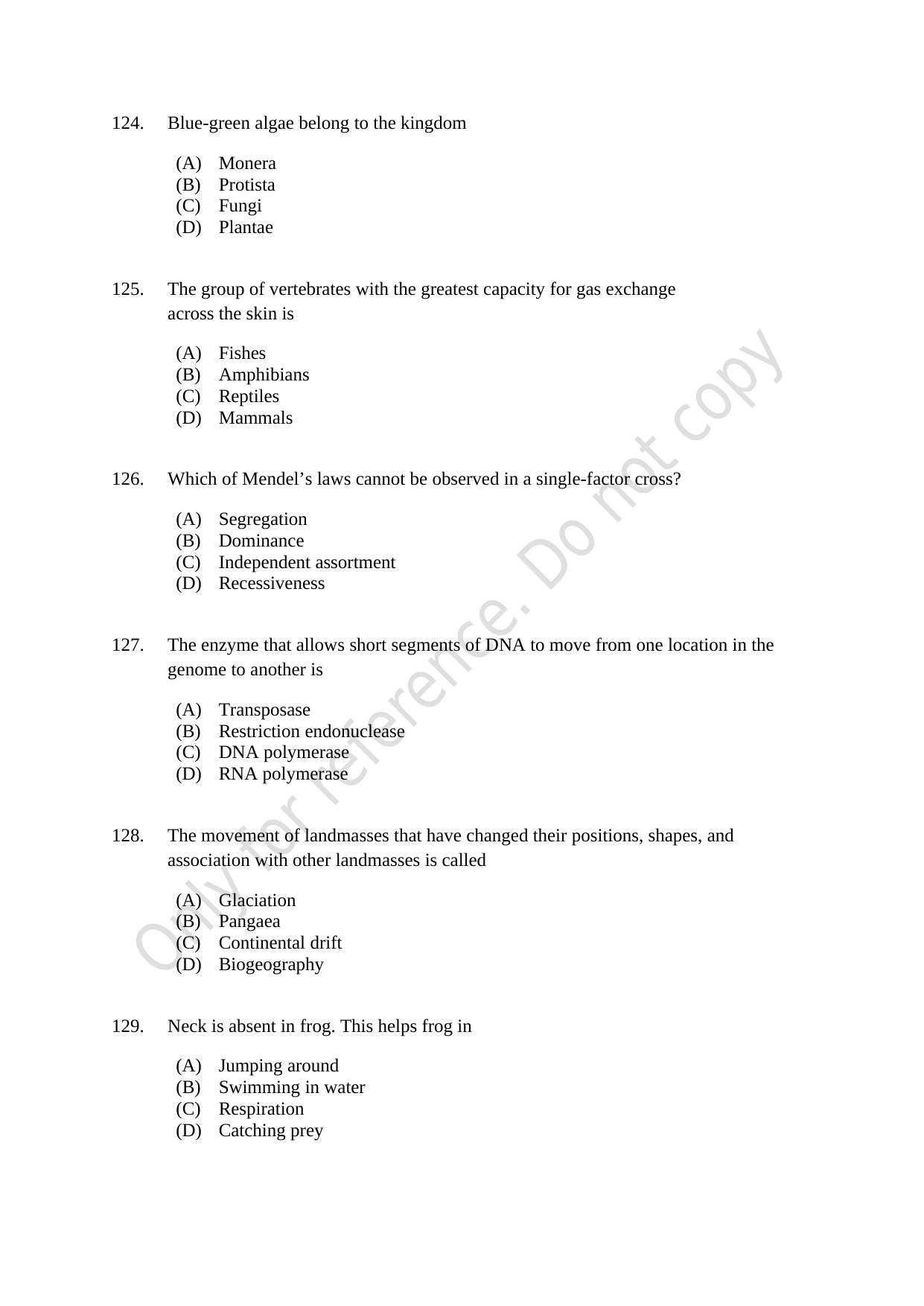 CUSAT CAT 2021 Microbiology Question Paper - Page 22